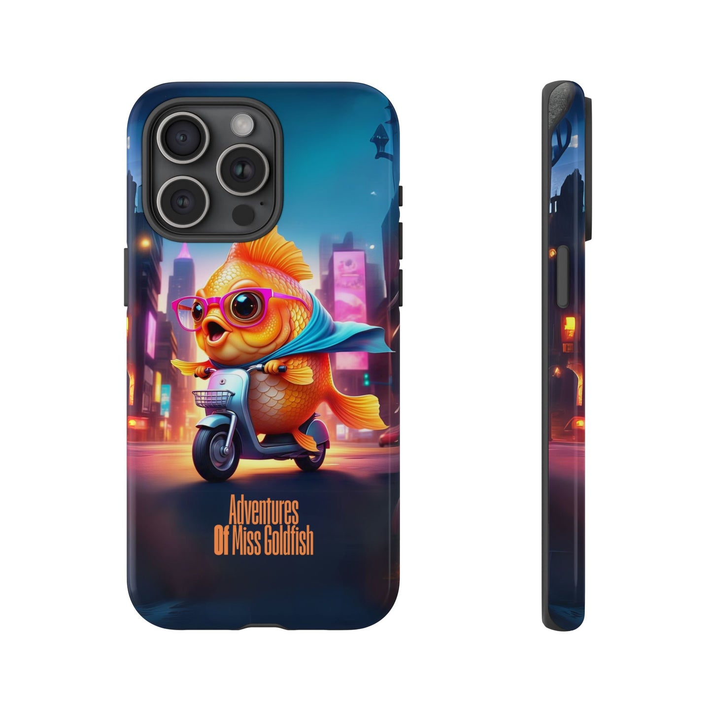 Adventures of Miss Goldfish Phone Case - Fun & Colorful Tough Cover for Fish Lovers