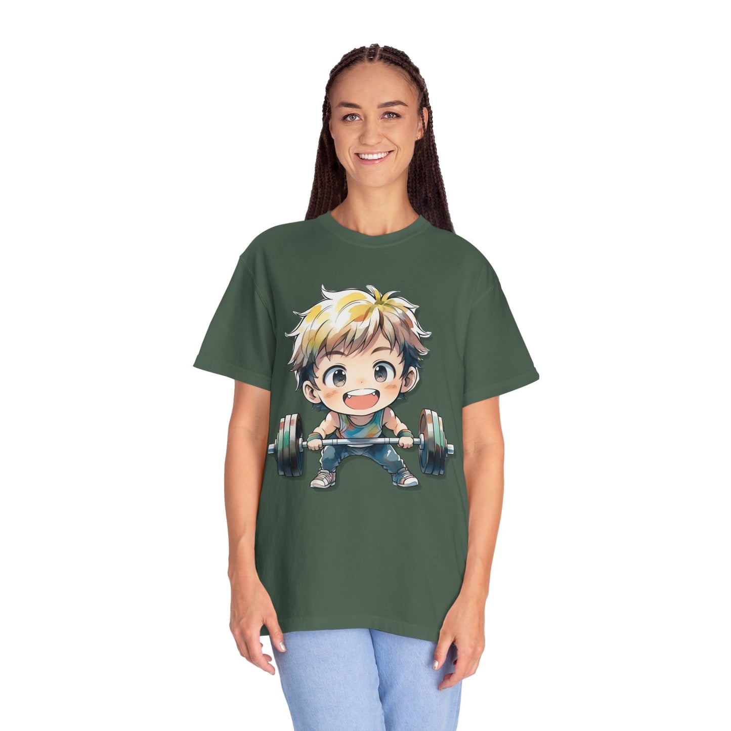 Cute Cartoon Weightlifter Unisex T-shirt - Perfect for Fitness Lovers