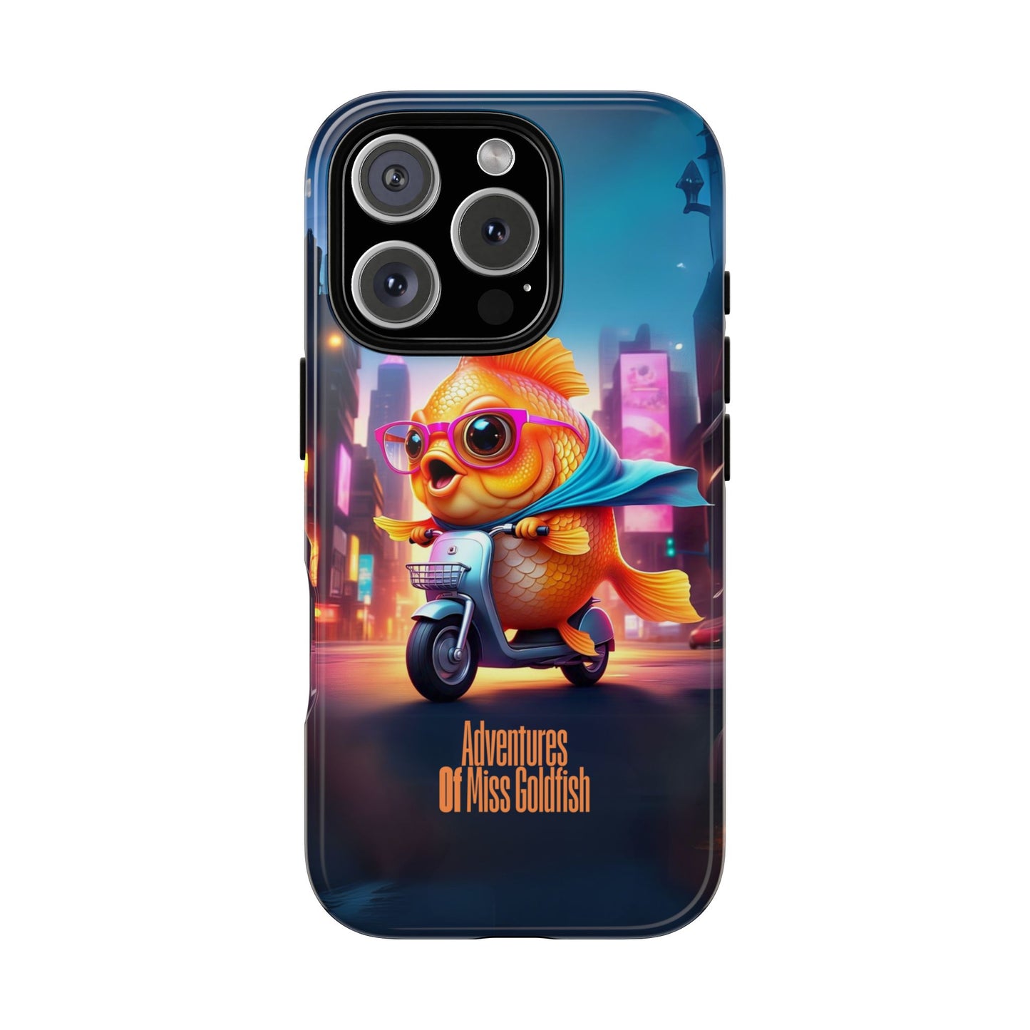 Adventures of Miss Goldfish Phone Case - Fun & Colorful Tough Cover for Fish Lovers