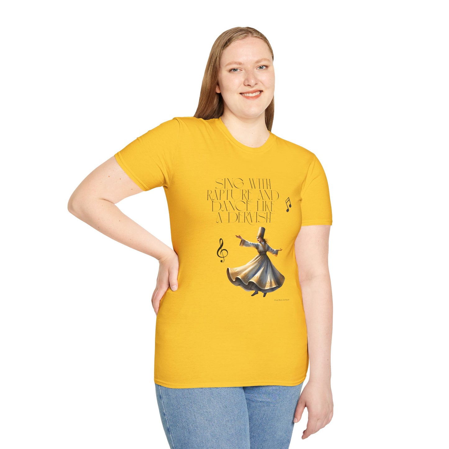 Inspirational Dance Unisex Softstyle T-Shirt - 'Sing with Rapture and Dance Like a Dervish'