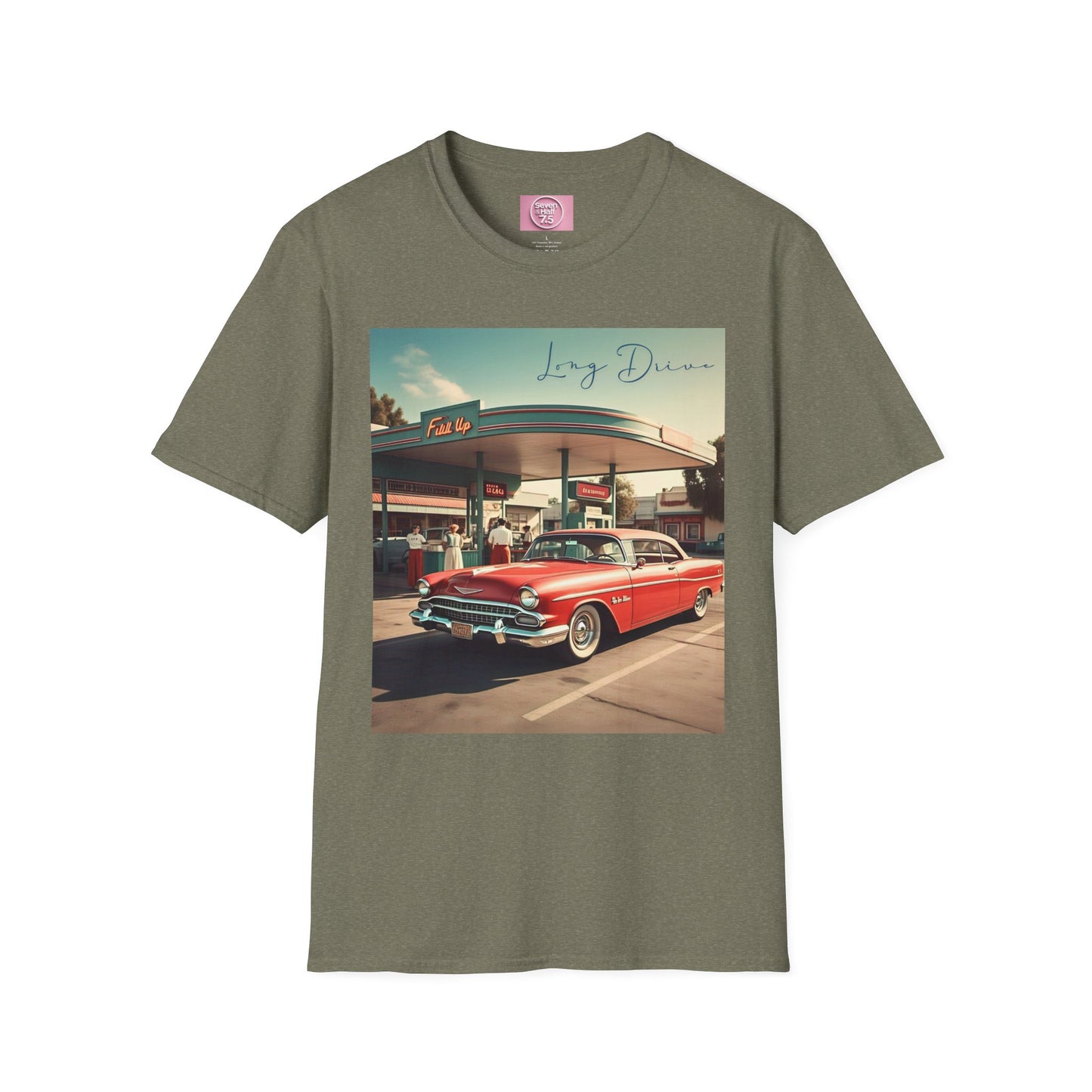 Retro Car Unisex Softstyle T-Shirt - Long Drive Graphic Tee