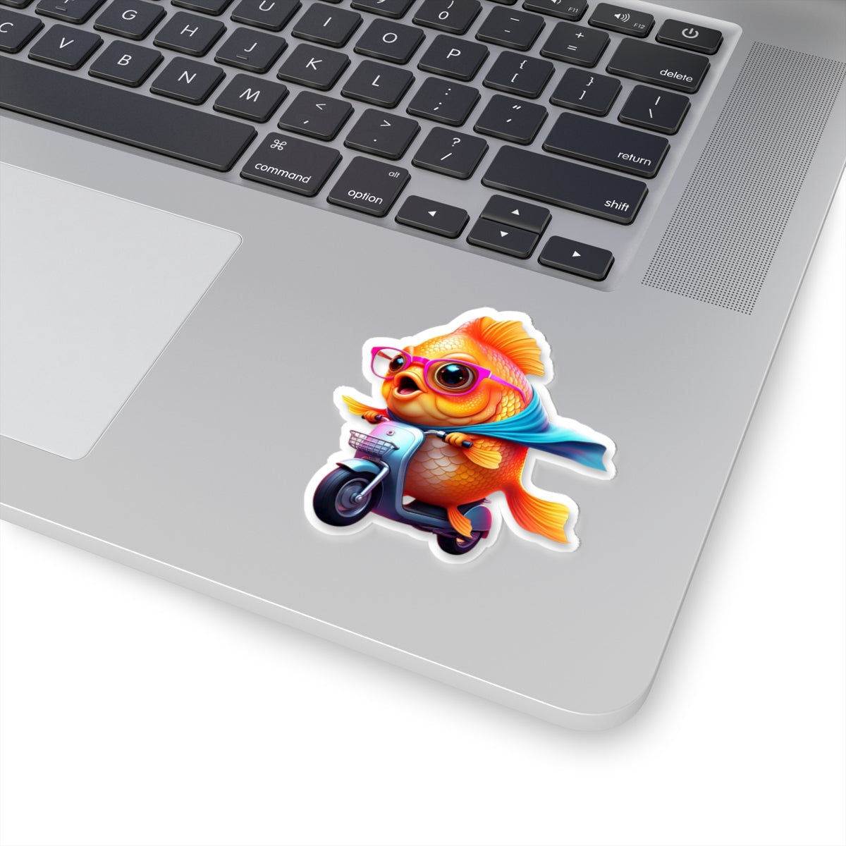 Whimsical Goldfish Scooter Stickers | Fun Vinyl Decals for Laptops & Water Bottles