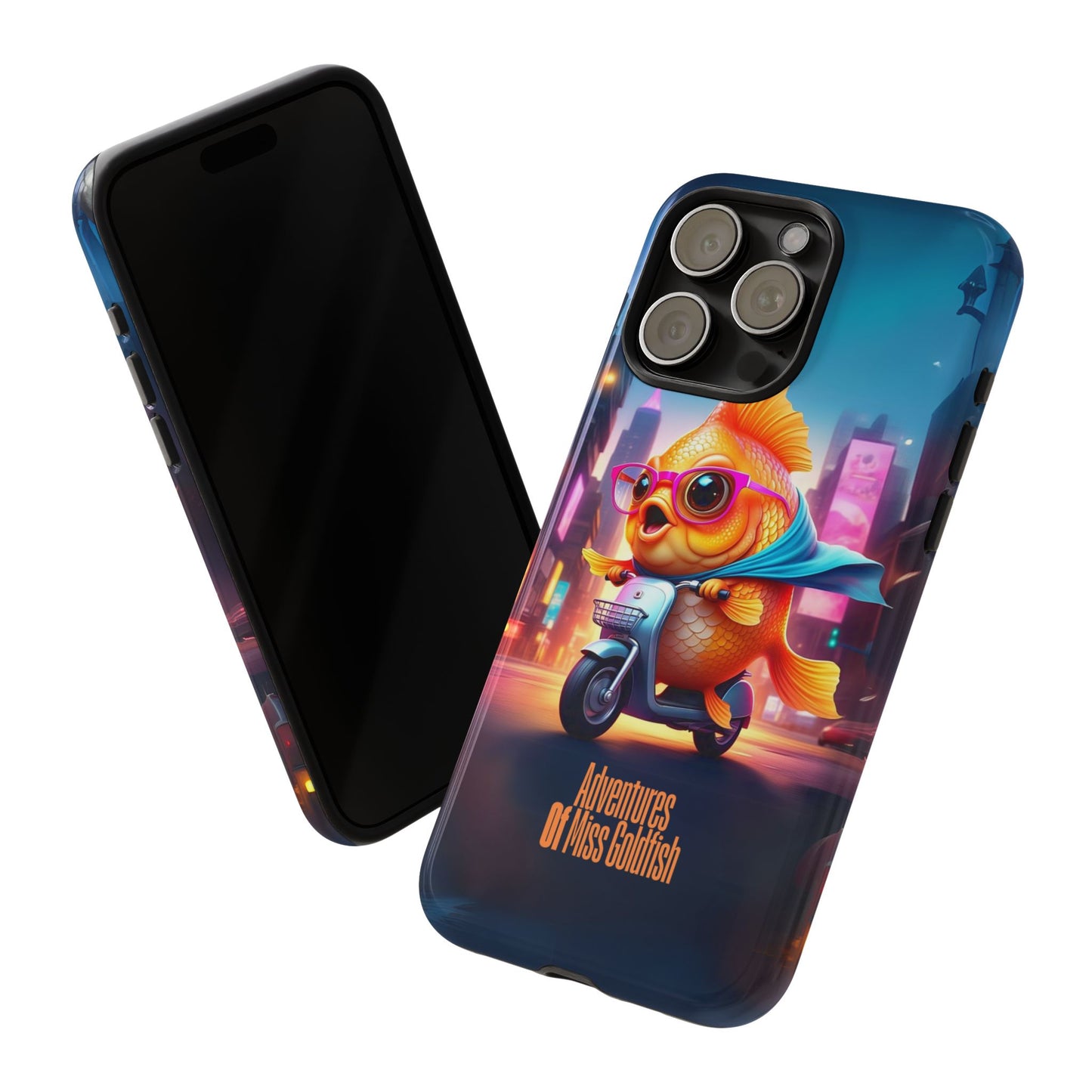 Adventures of Miss Goldfish Phone Case - Fun & Colorful Tough Cover for Fish Lovers