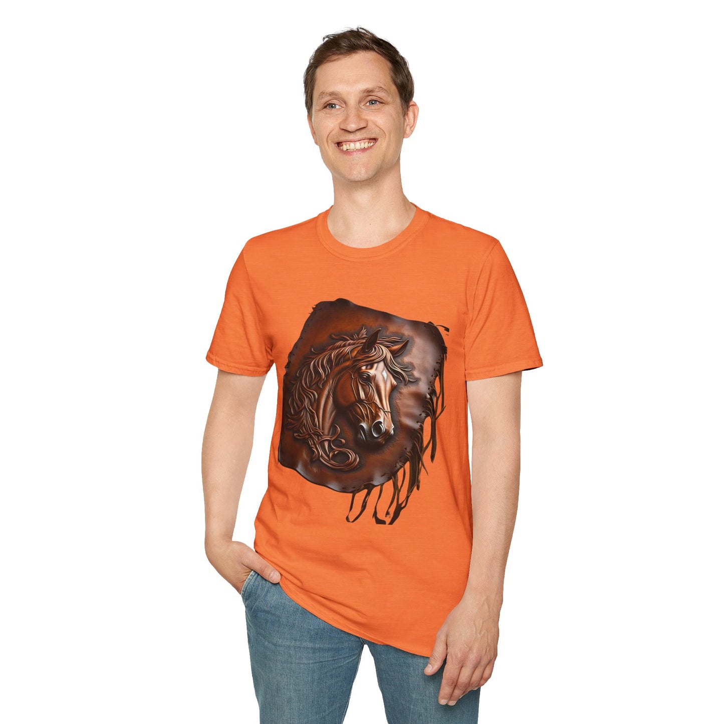 Rustic Horse Artwork Unisex Softstyle T-Shirt