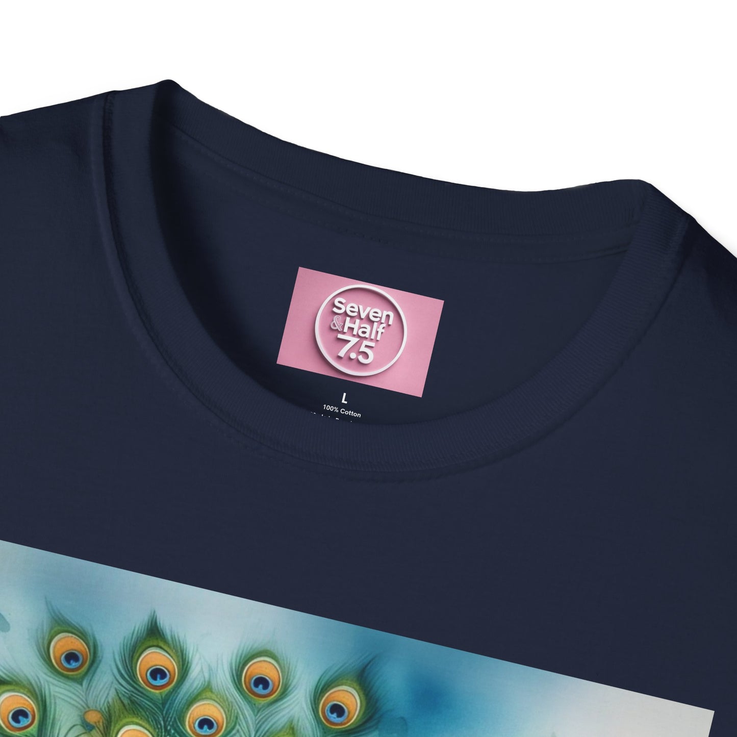 Colorful Peacock Unisex Softstyle T-Shirt - Vibrant Nature Art Tee
