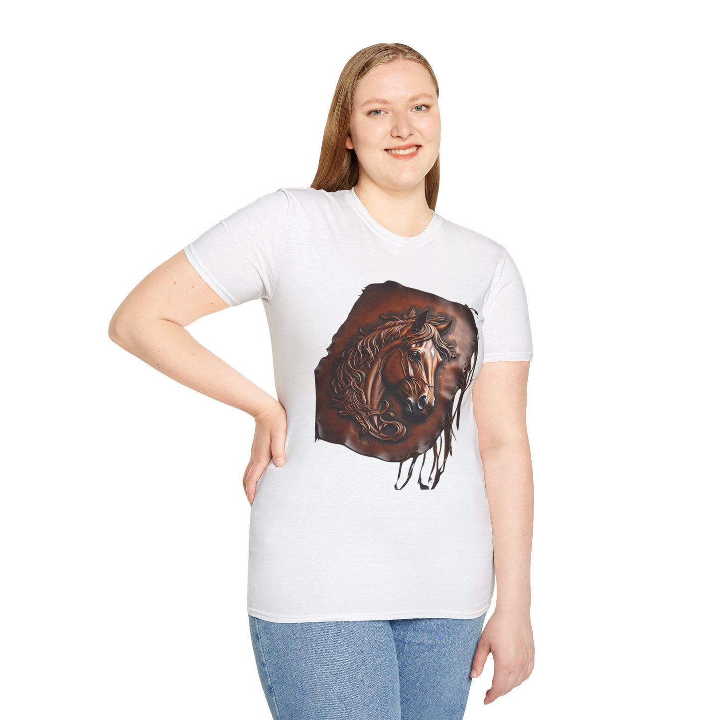 Rustic Horse Artwork Unisex Softstyle T-Shirt