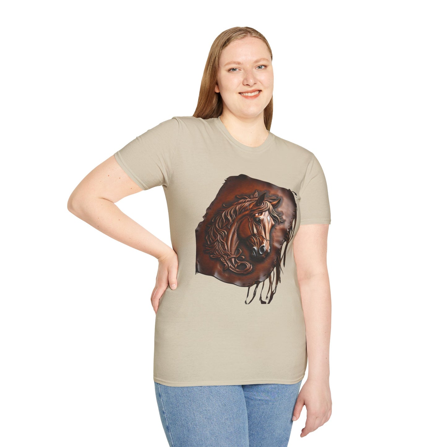Rustic Horse Artwork Unisex Softstyle T-Shirt