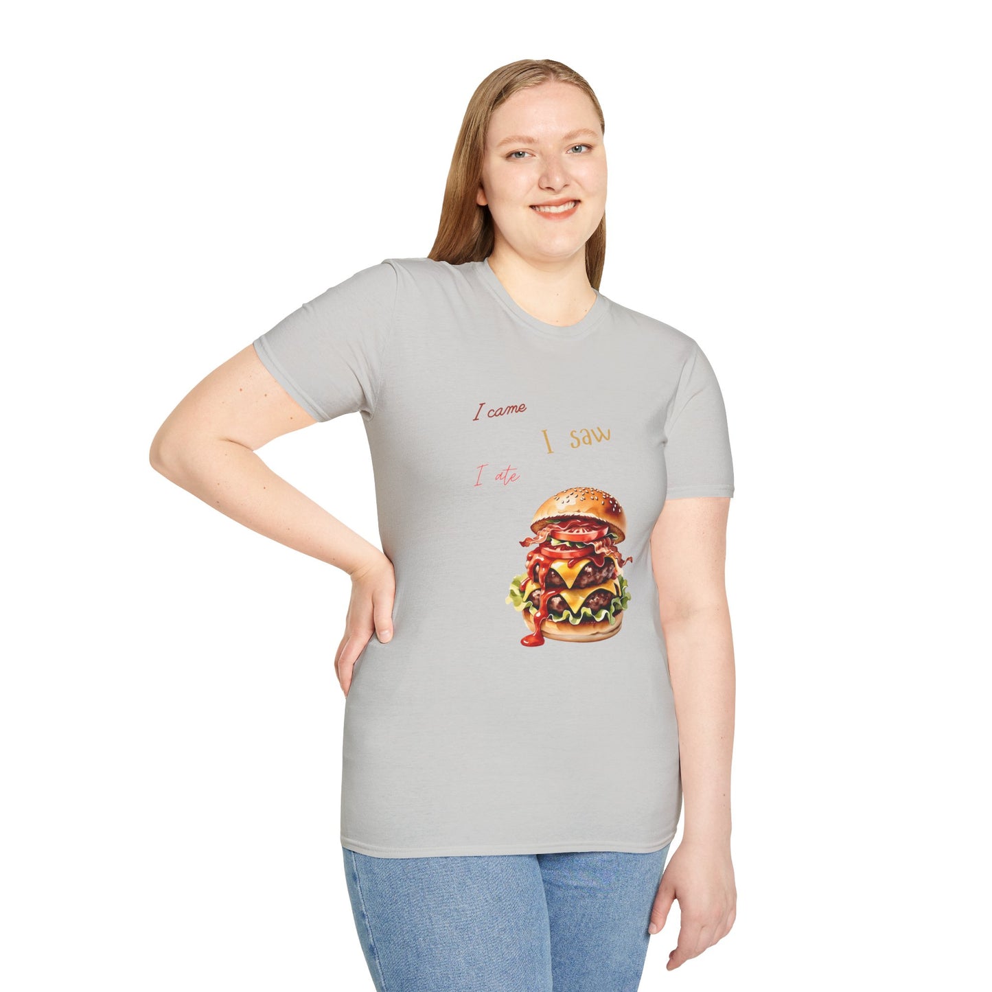 I Came, I Ate Burger Graphic Unisex Softstyle T-Shirt
