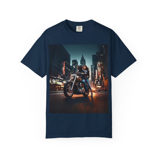 City Vibes Motorcycle Unisex Garment-Dyed T-Shirt