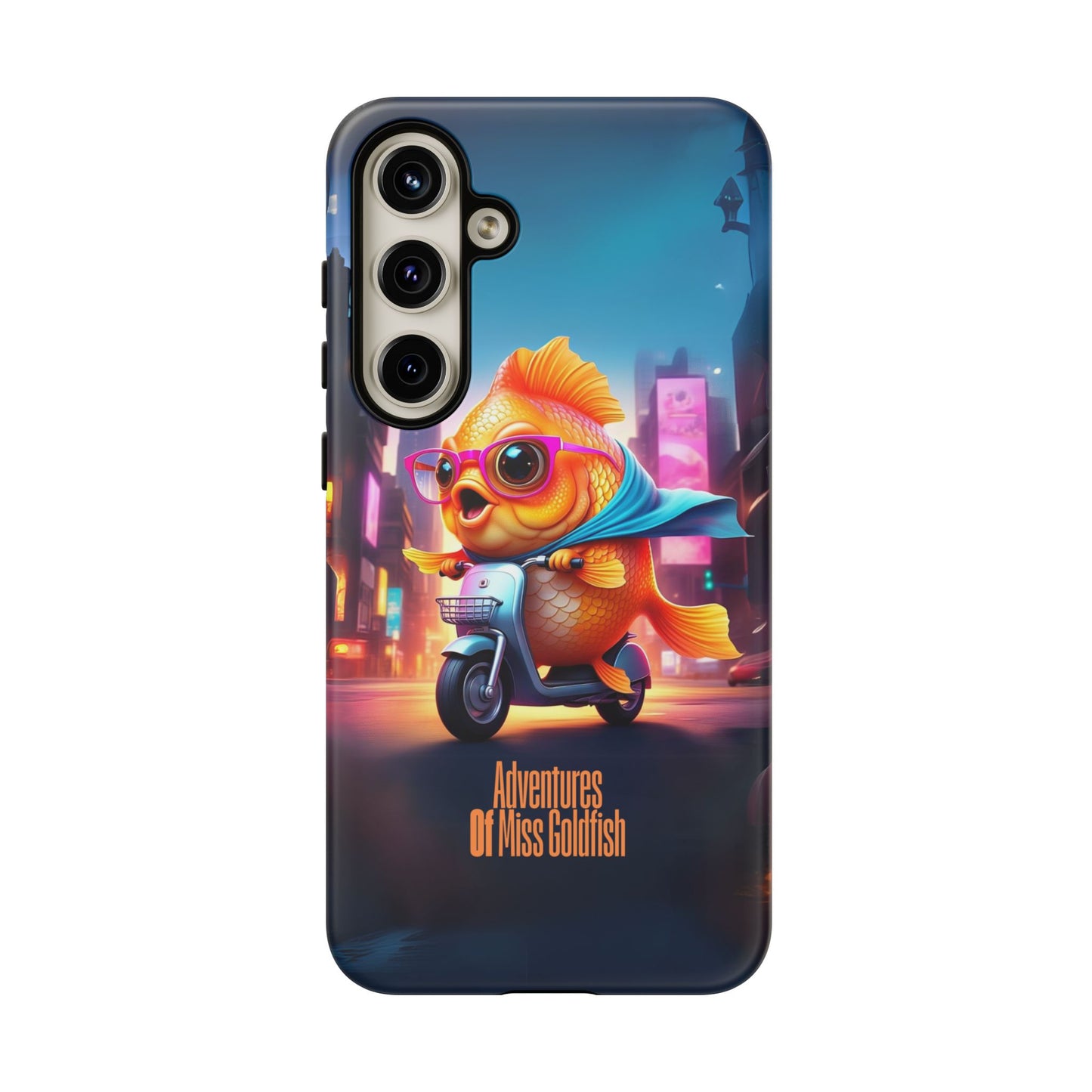Adventures of Miss Goldfish Phone Case - Fun & Colorful Tough Cover for Fish Lovers