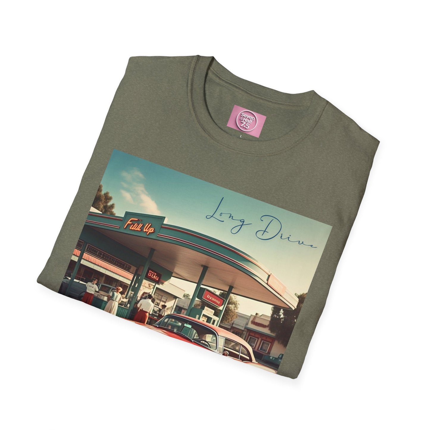 Retro Car Unisex Softstyle T-Shirt - Long Drive Graphic Tee