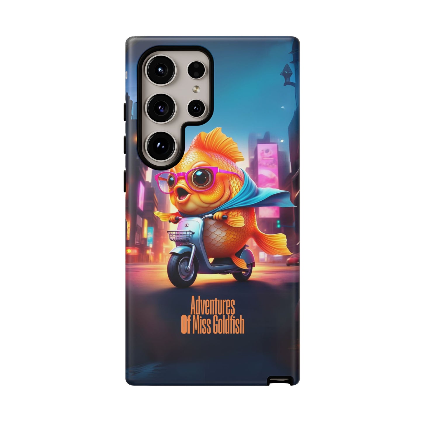 Adventures of Miss Goldfish Phone Case - Fun & Colorful Tough Cover for Fish Lovers