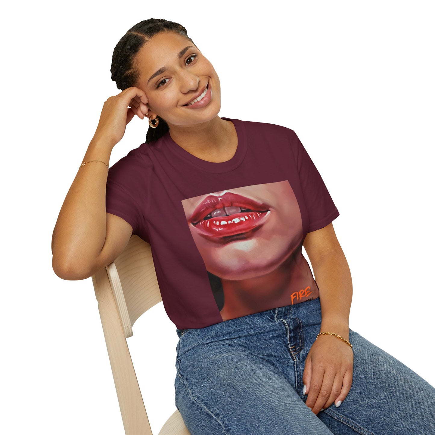 Fire Lips Women's Softstyle T-Shirt - Bold Art for Confident Expressions