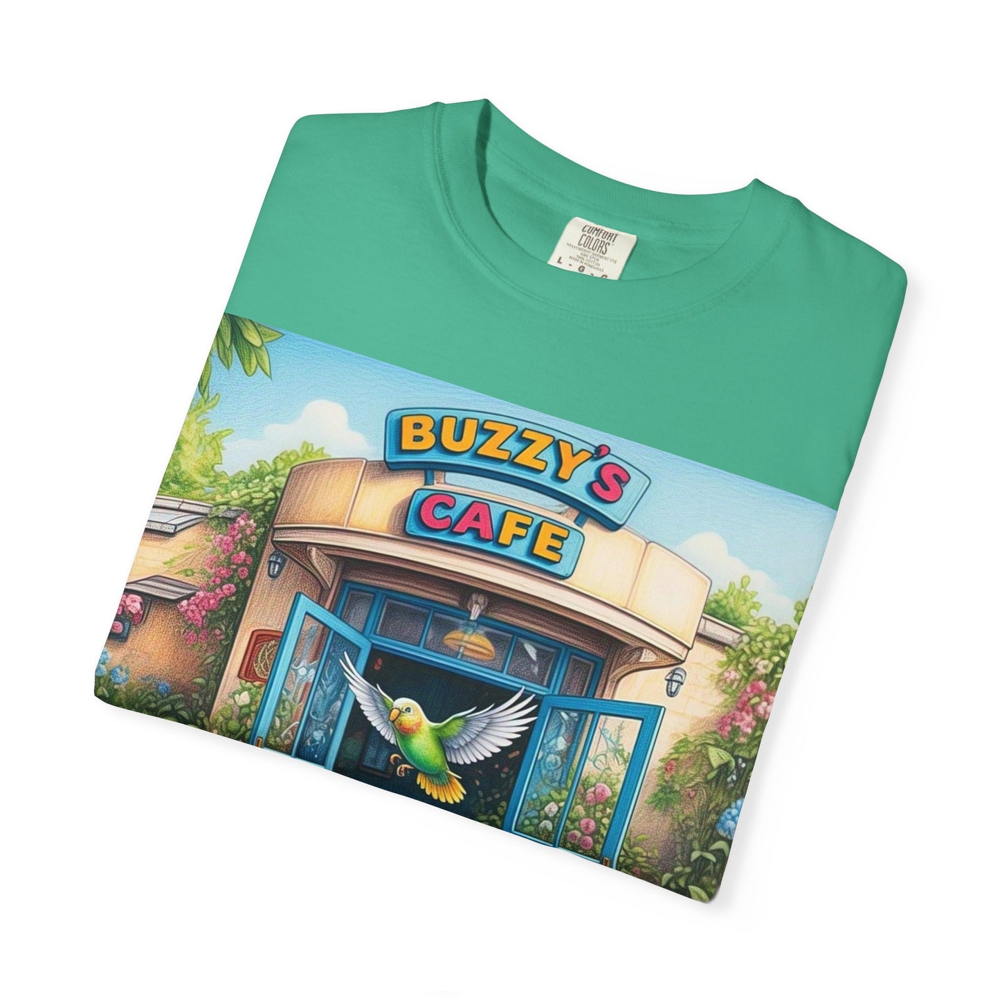 Buzzy's Cafe Unisex Garment-Dyed T-Shirt - Vibrant Summer Vibes