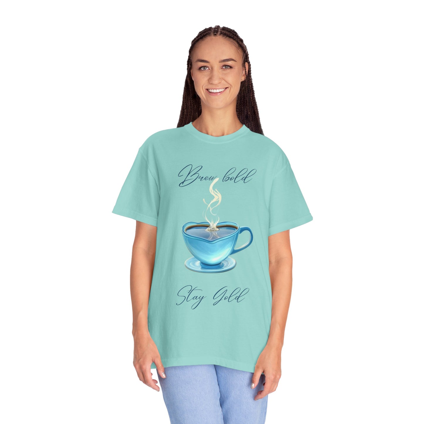 Brew Bold Unisex Garment-Dyed T-Shirt - Coffee Lover's Design
