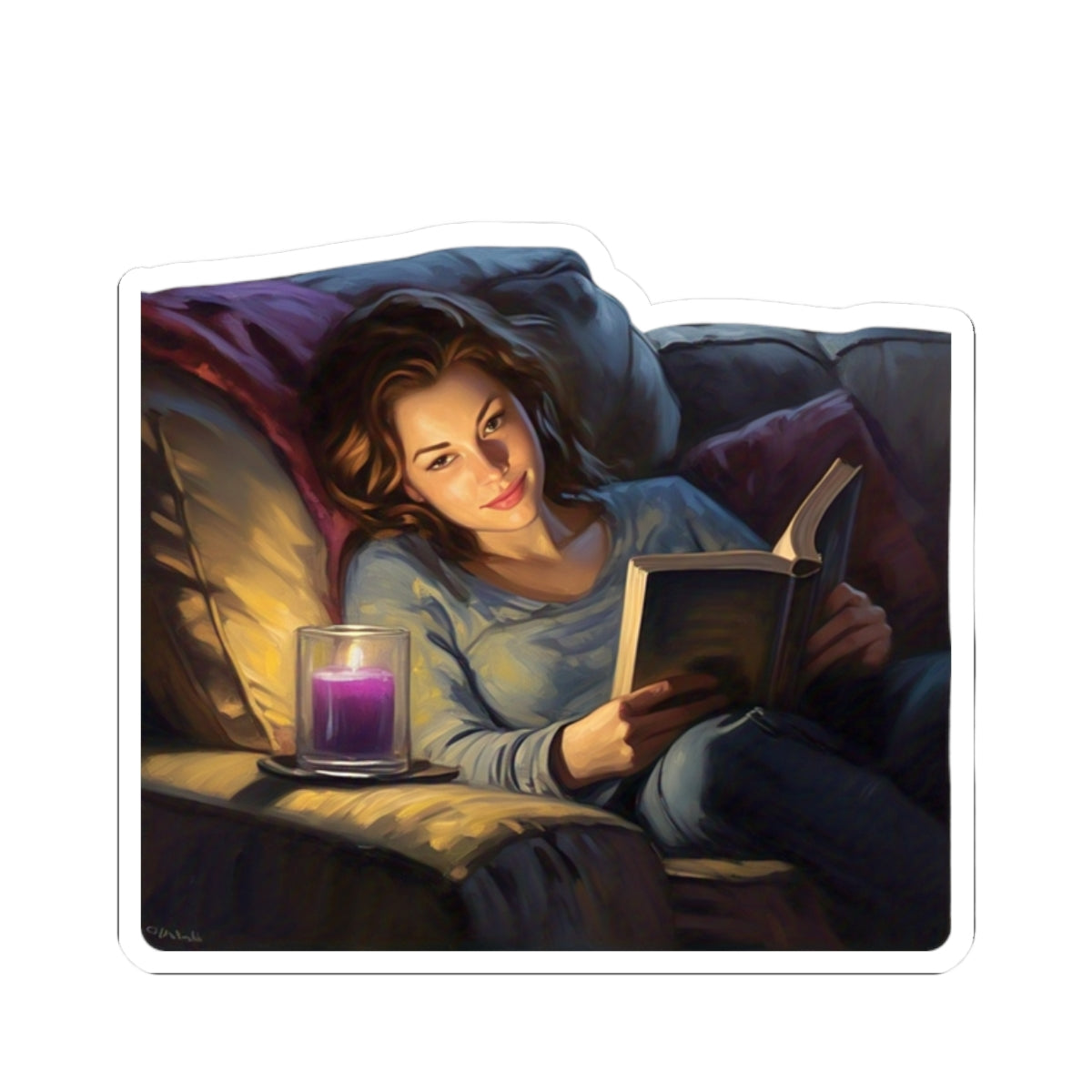 Cozy Reading Kiss-Cut Stickers - Perfect for Book Lovers & Self-Care Vibes