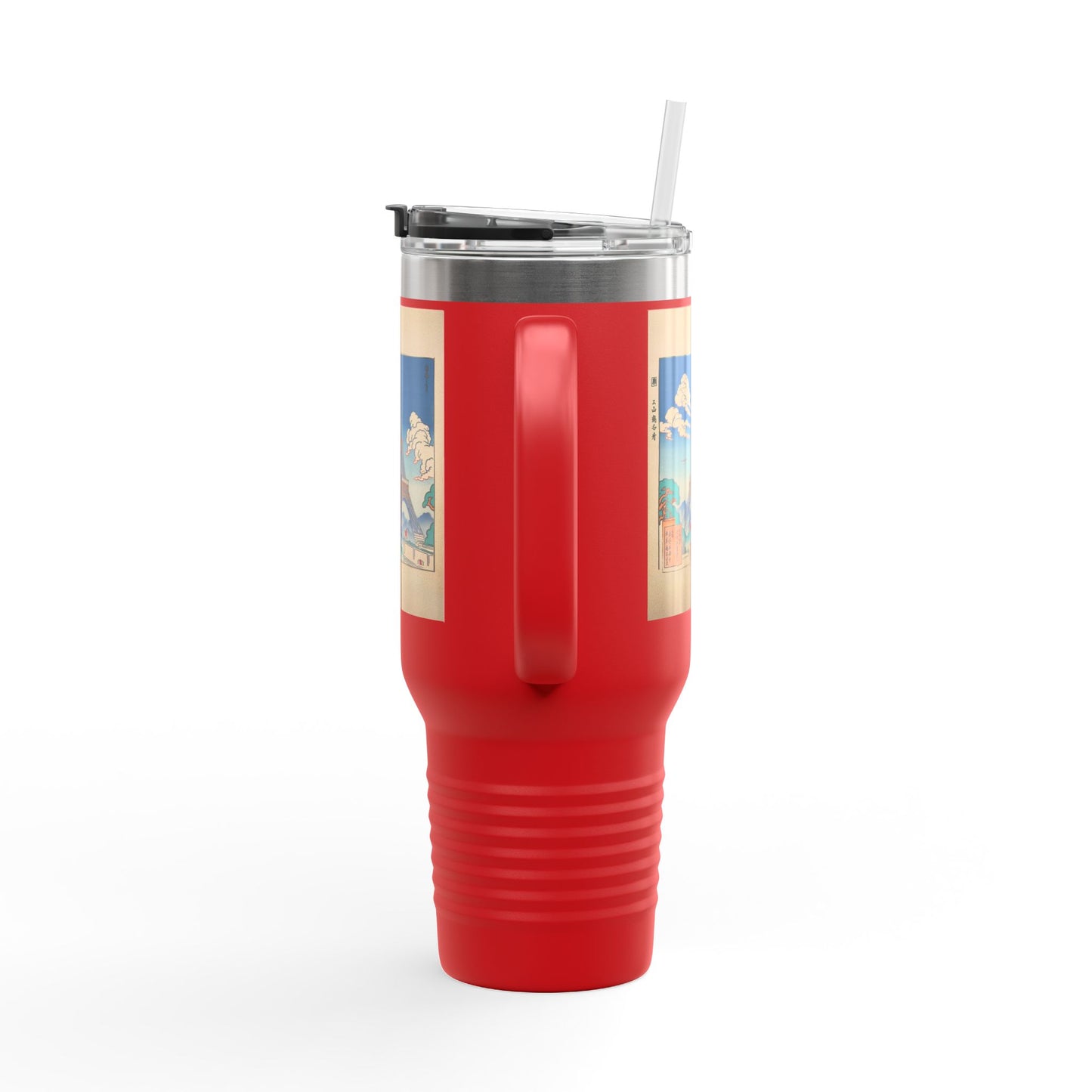 Vintage-Inspired Insulated Travel Mug - 40oz with Iconic Landmarks