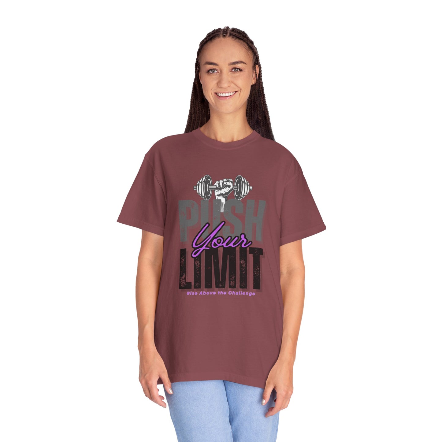 "Push Your Limit" Unisex Garment-Dyed T-shirt - Motivational Fitness Tee