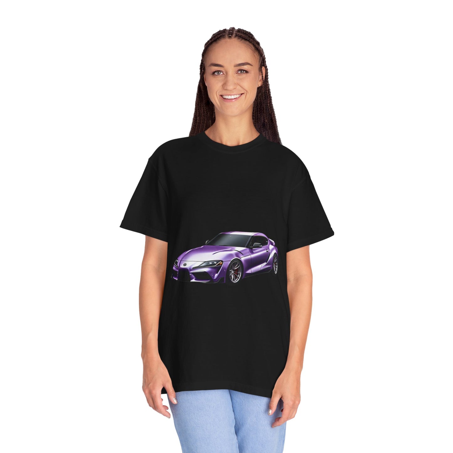 Purple Sports Car T-Shirt | Unisex Garment-Dyed Tee for Car Enthusiasts