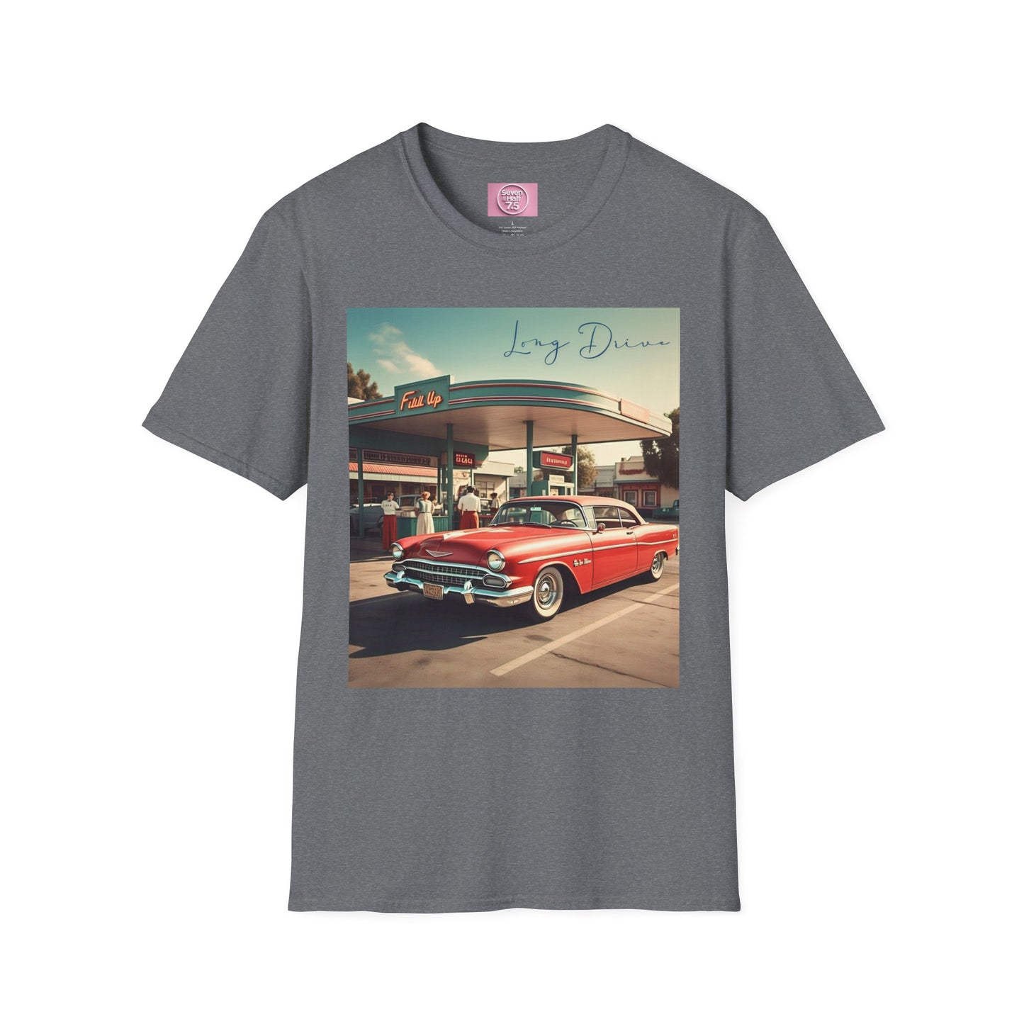 Retro Car Unisex Softstyle T-Shirt - Long Drive Graphic Tee