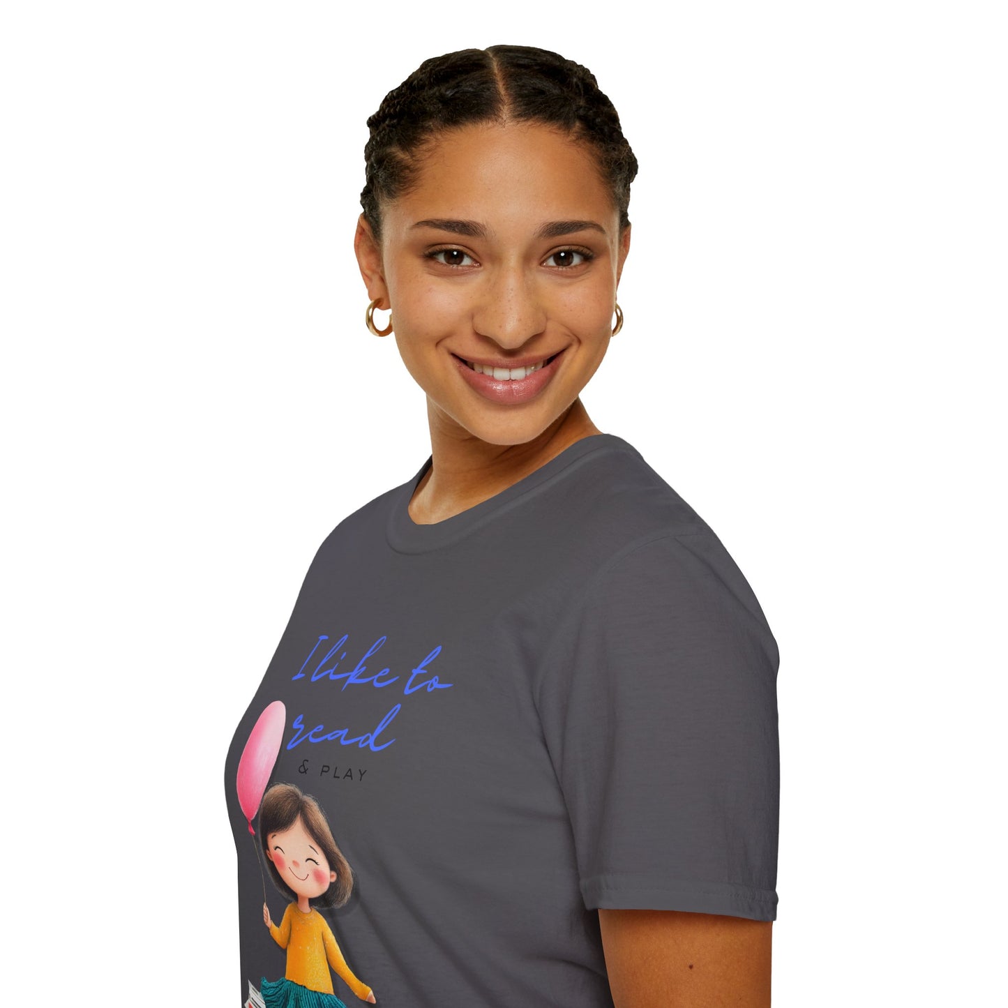 Women's Fun T-Shirt - "I Like to Read & Play"