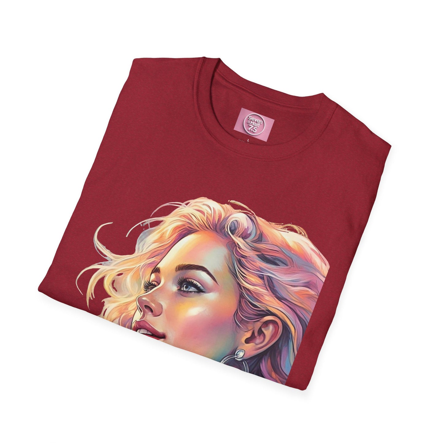 Artistic Women's Portrait T-Shirt - Women's Softstyle Tee for Creative Souls