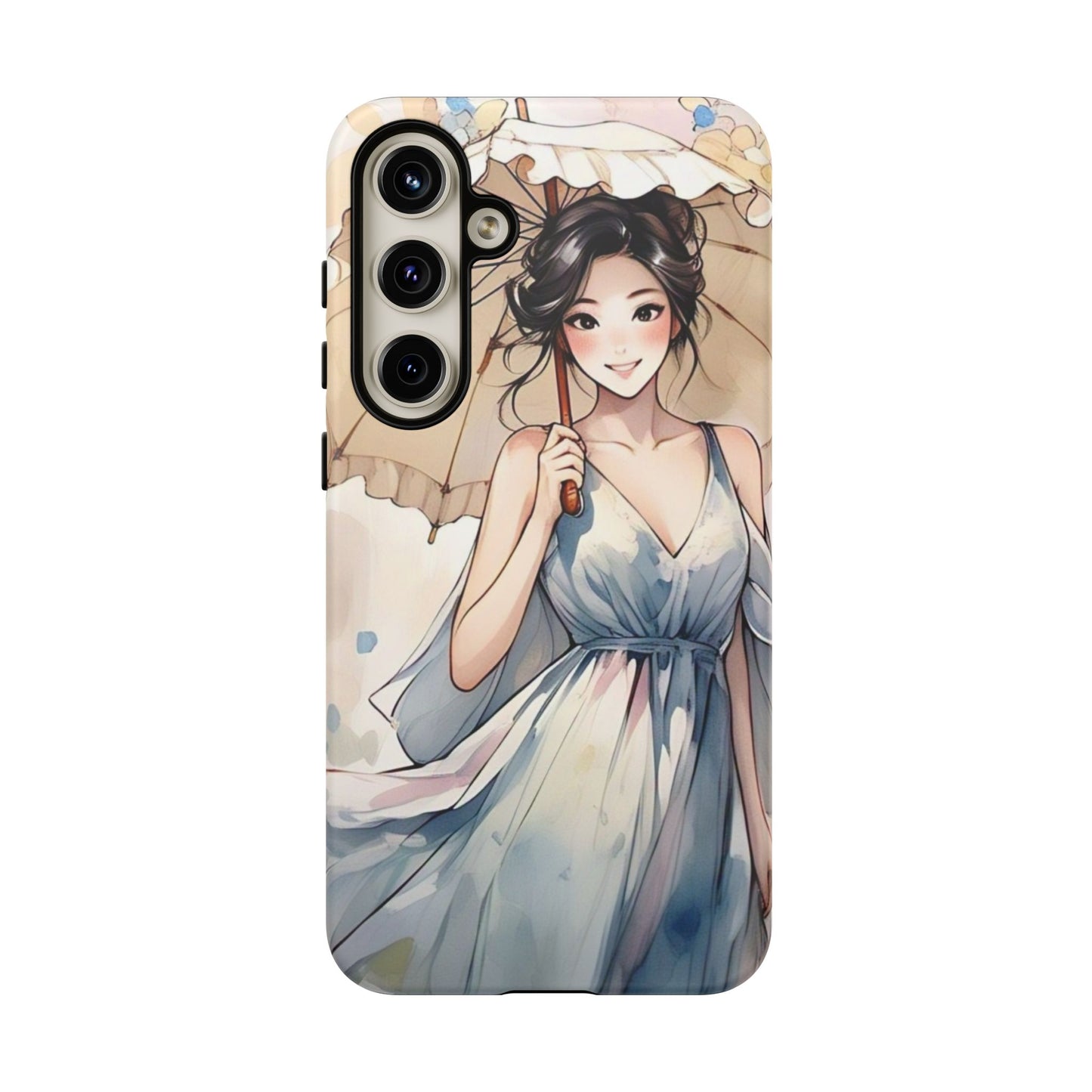 Elegant Floral Phone Case with Umbrella Design