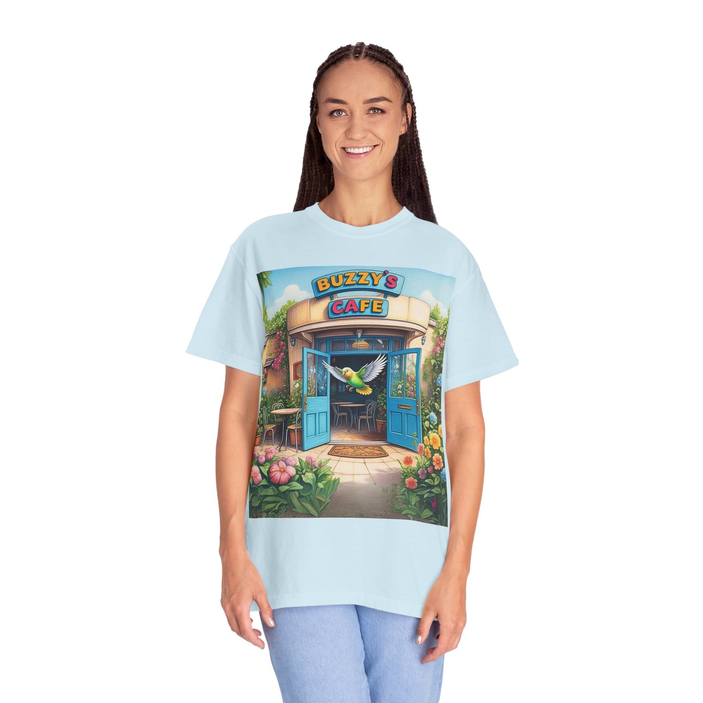 Buzzy's Cafe Unisex Garment-Dyed T-Shirt - Vibrant Summer Vibes