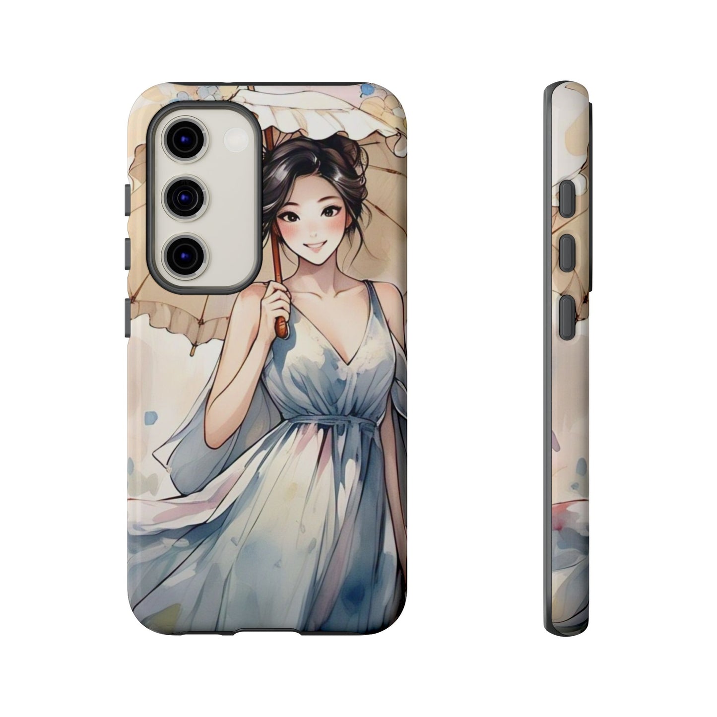 Elegant Floral Phone Case with Umbrella Design