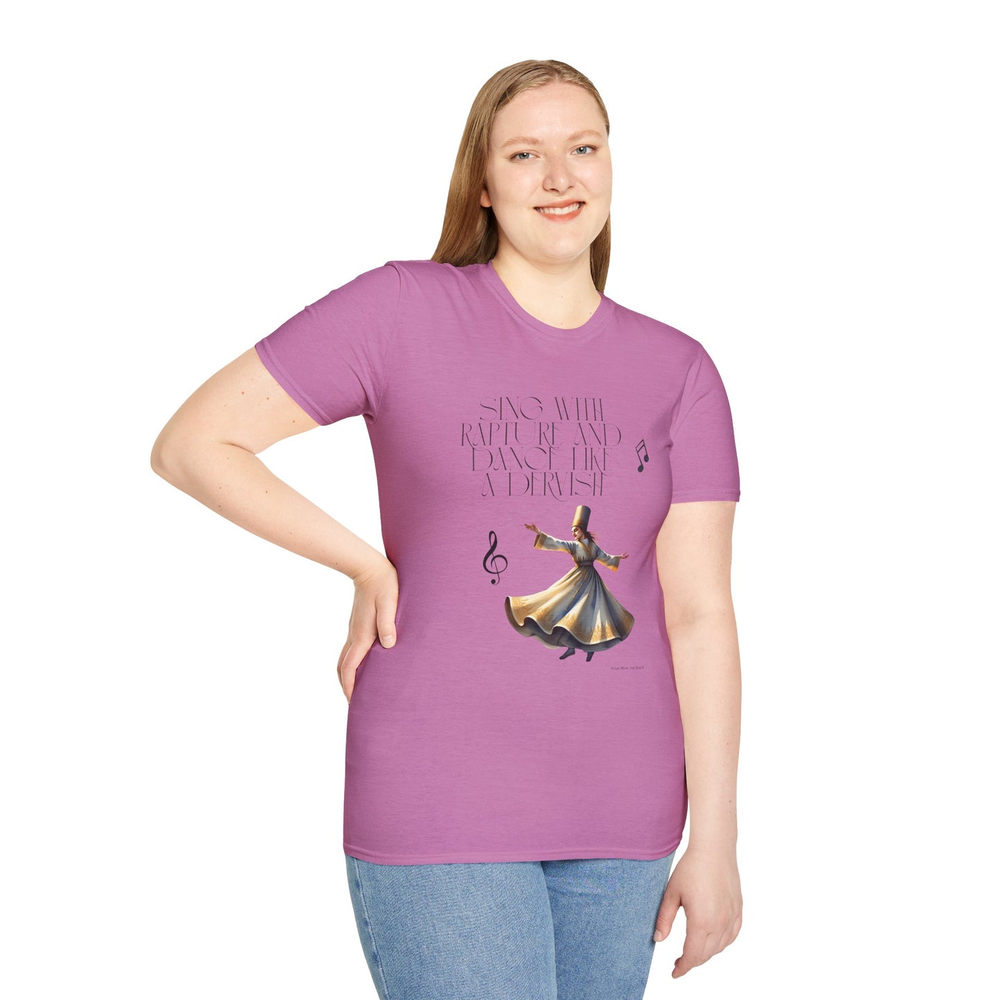 Inspirational Dance Unisex Softstyle T-Shirt - 'Sing with Rapture and Dance Like a Dervish'