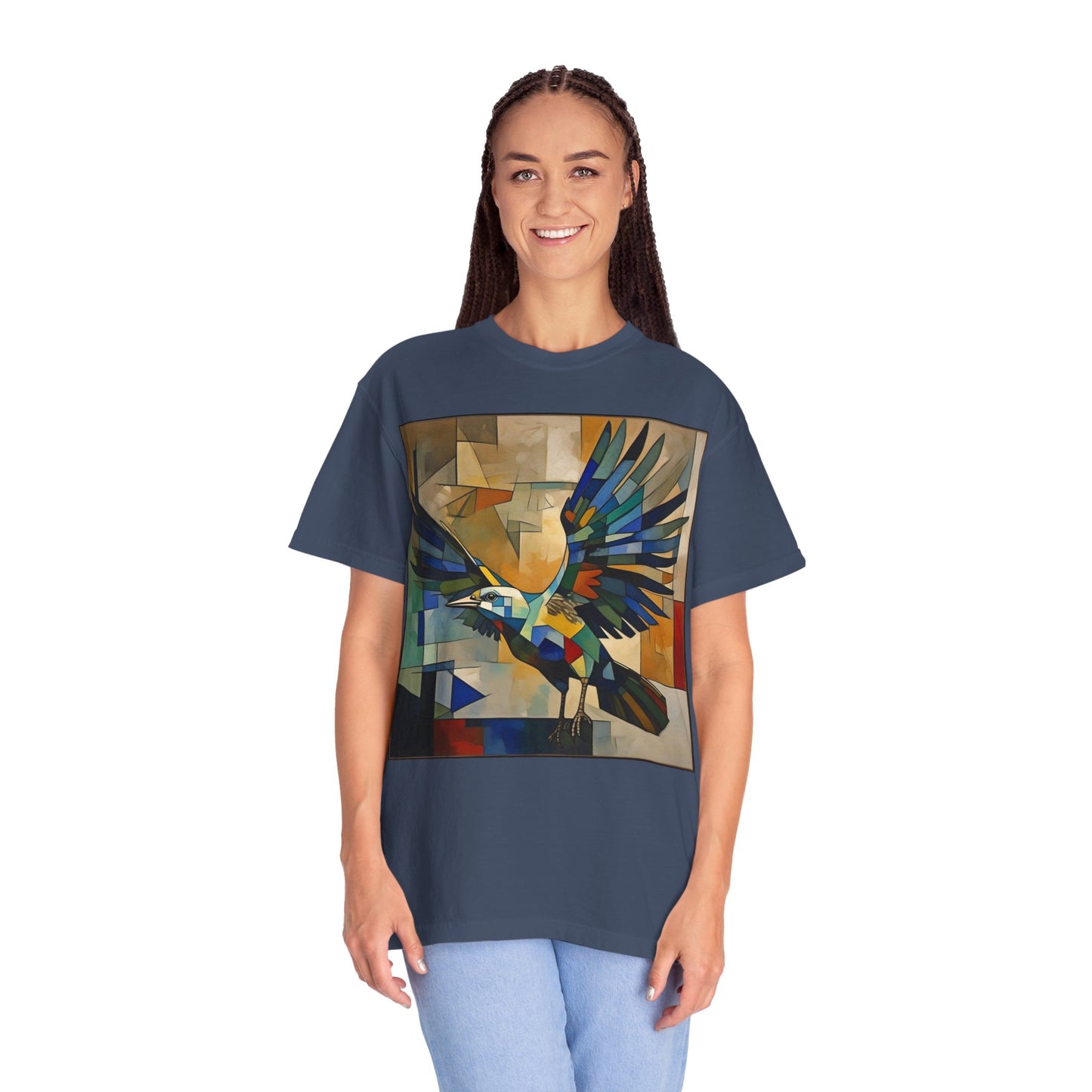 Colorful Bird Art Unisex T-Shirt - Vibrant Garment-Dyed Tee