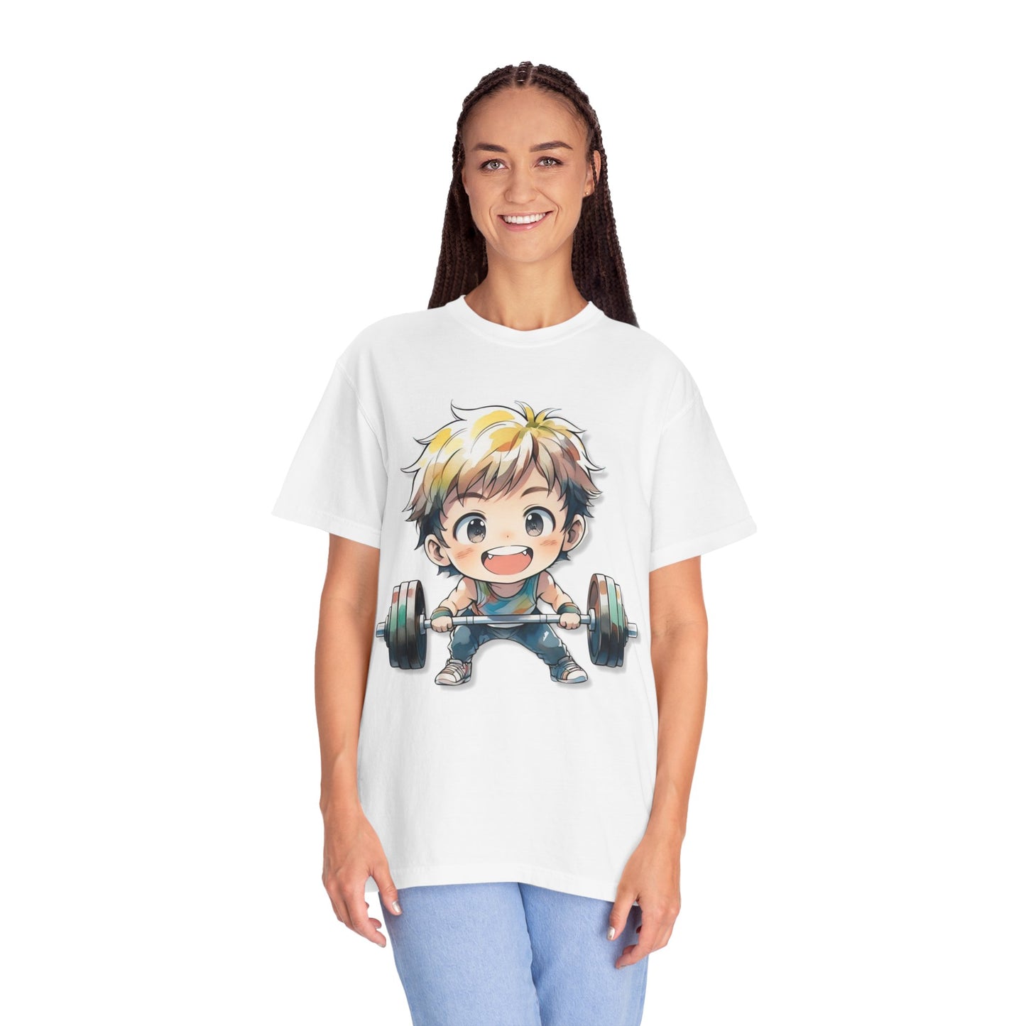 Cute Cartoon Weightlifter Unisex T-shirt - Perfect for Fitness Lovers