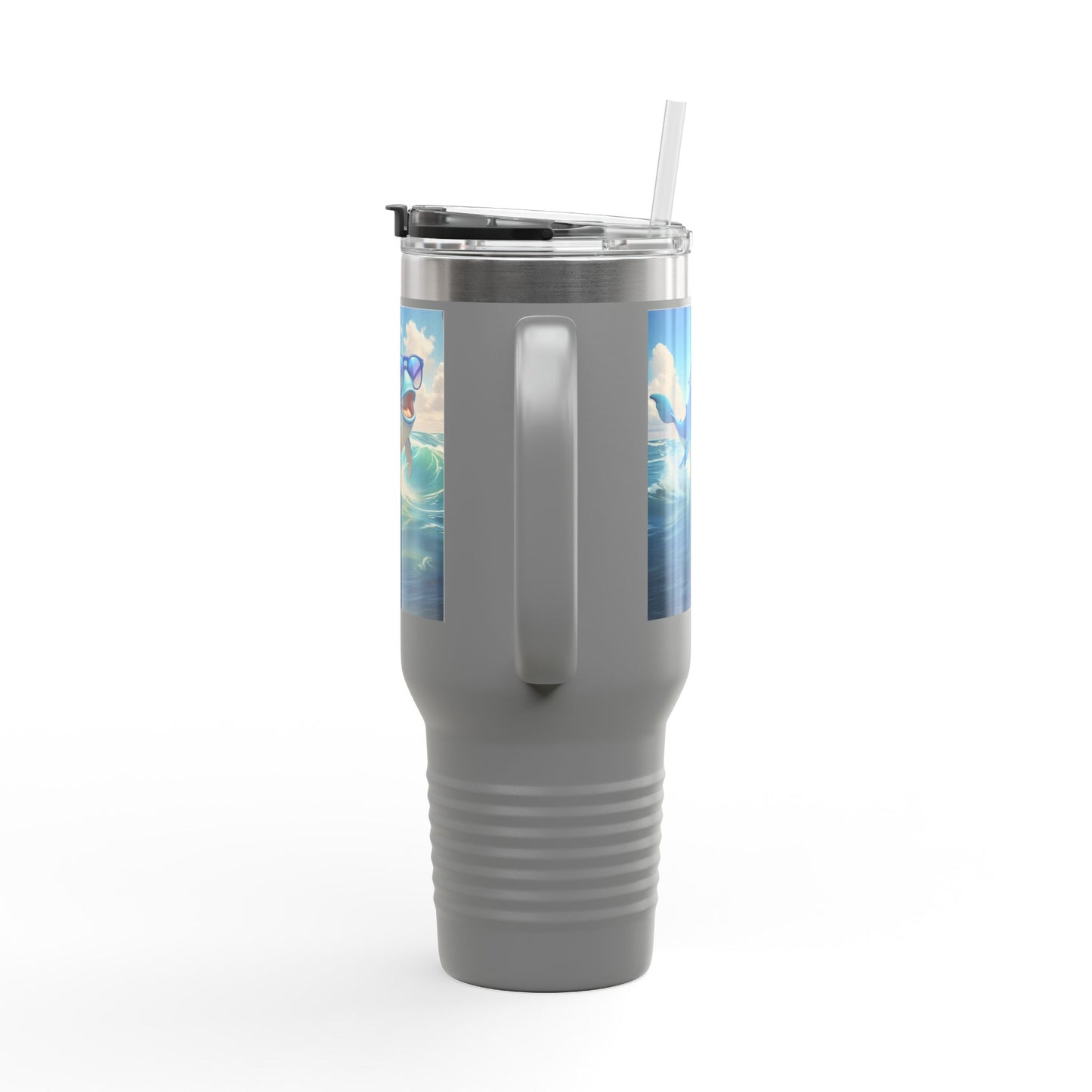 Funny Whale Insulated Travel Mug - 40oz Tumbler with Straw - Perfect for Outdoor Adventures and Gifts