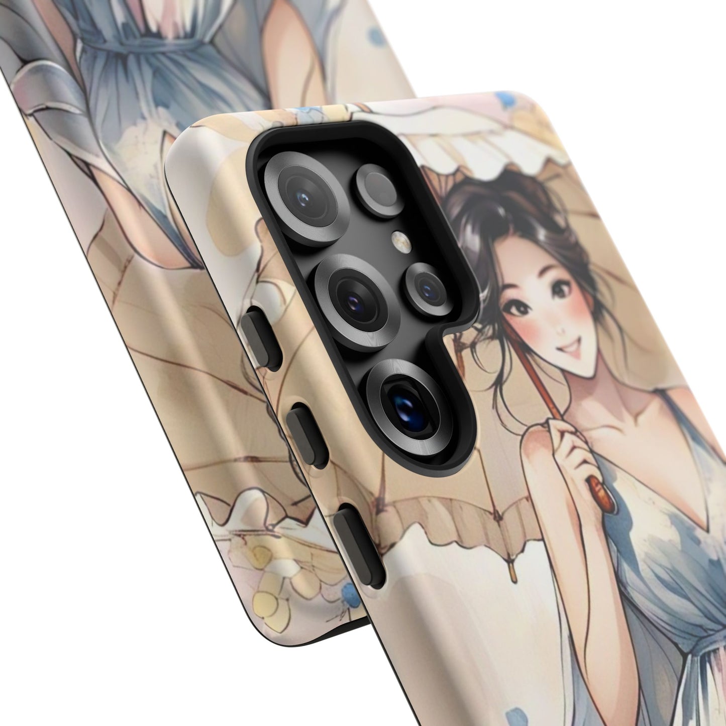 Elegant Floral Phone Case with Umbrella Design