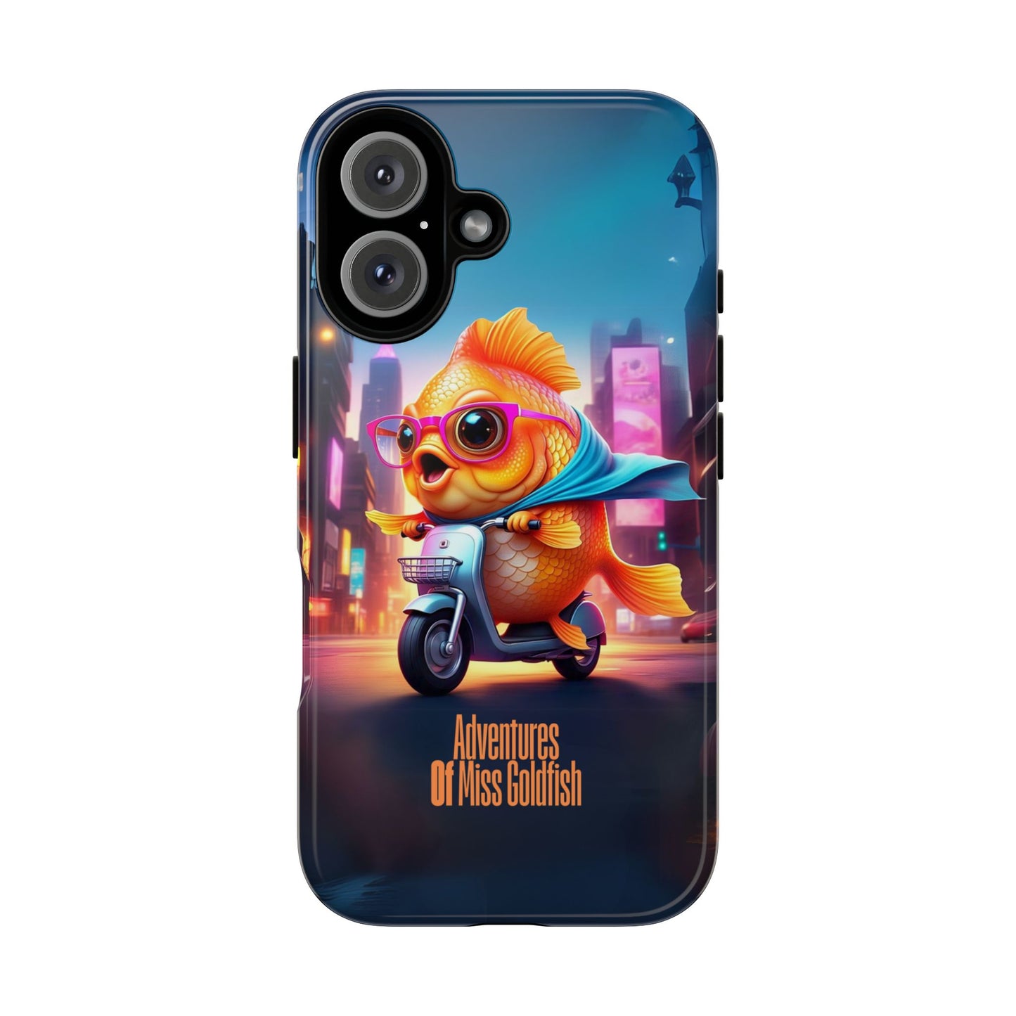 Adventures of Miss Goldfish Phone Case - Fun & Colorful Tough Cover for Fish Lovers