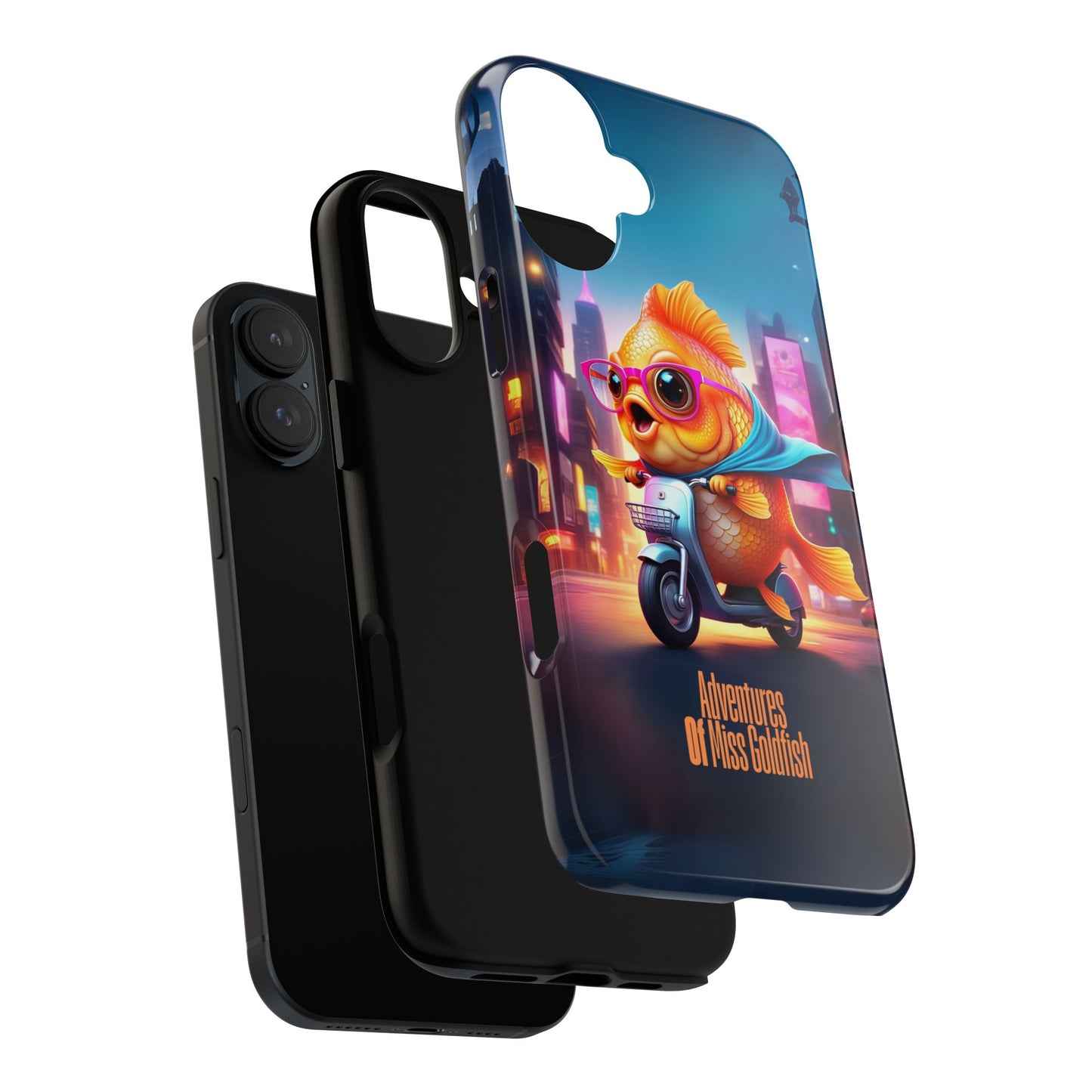 Adventures of Miss Goldfish Phone Case - Fun & Colorful Tough Cover for Fish Lovers
