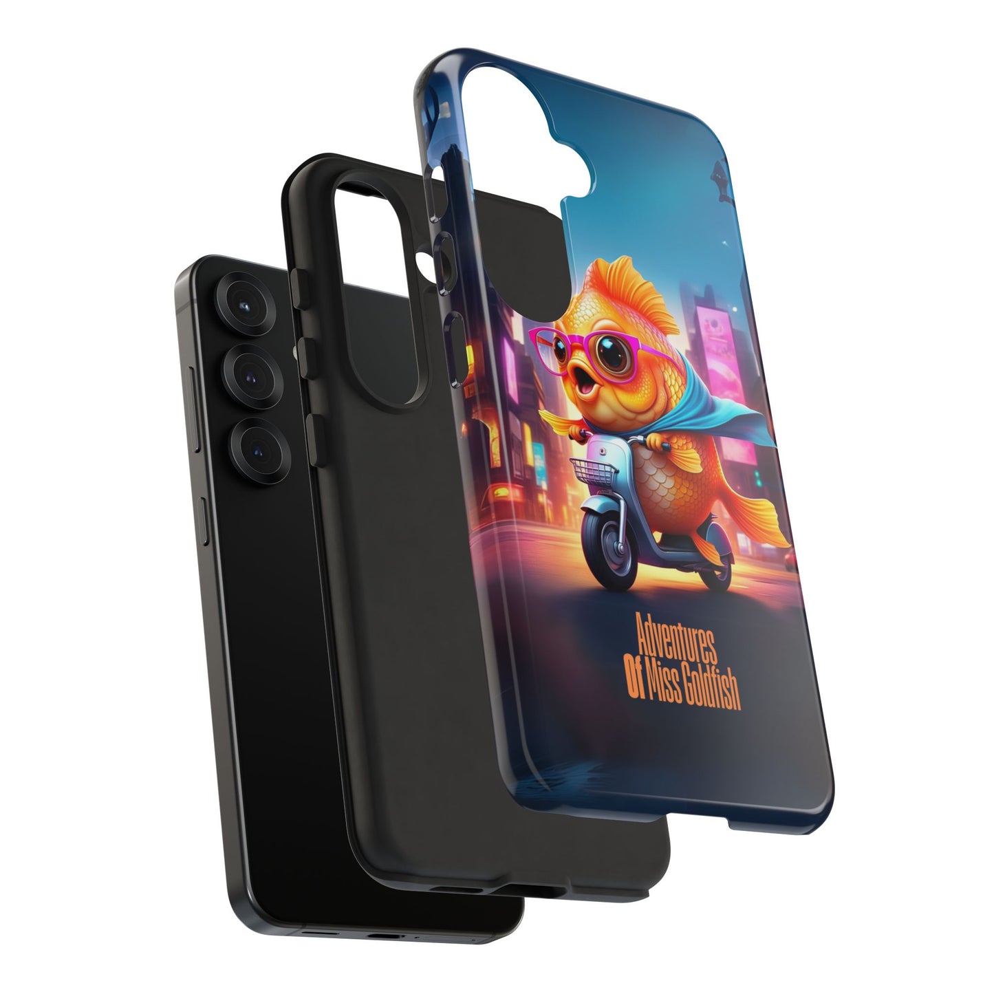 Adventures of Miss Goldfish Phone Case - Fun & Colorful Tough Cover for Fish Lovers
