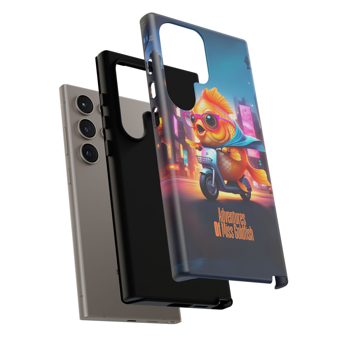Adventures of Miss Goldfish Phone Case - Fun & Colorful Tough Cover for Fish Lovers