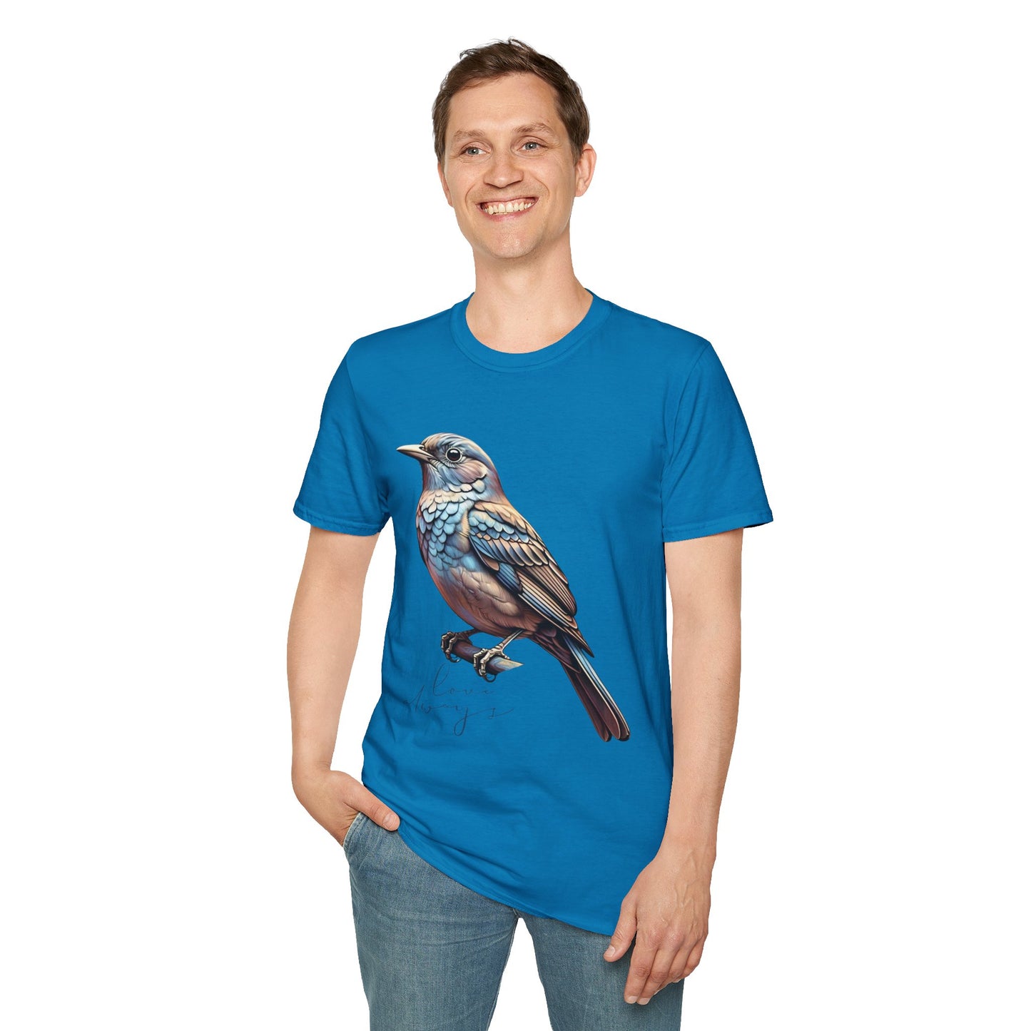 Nature-Inspired Bird Graphic T-Shirt for Soft Comfort