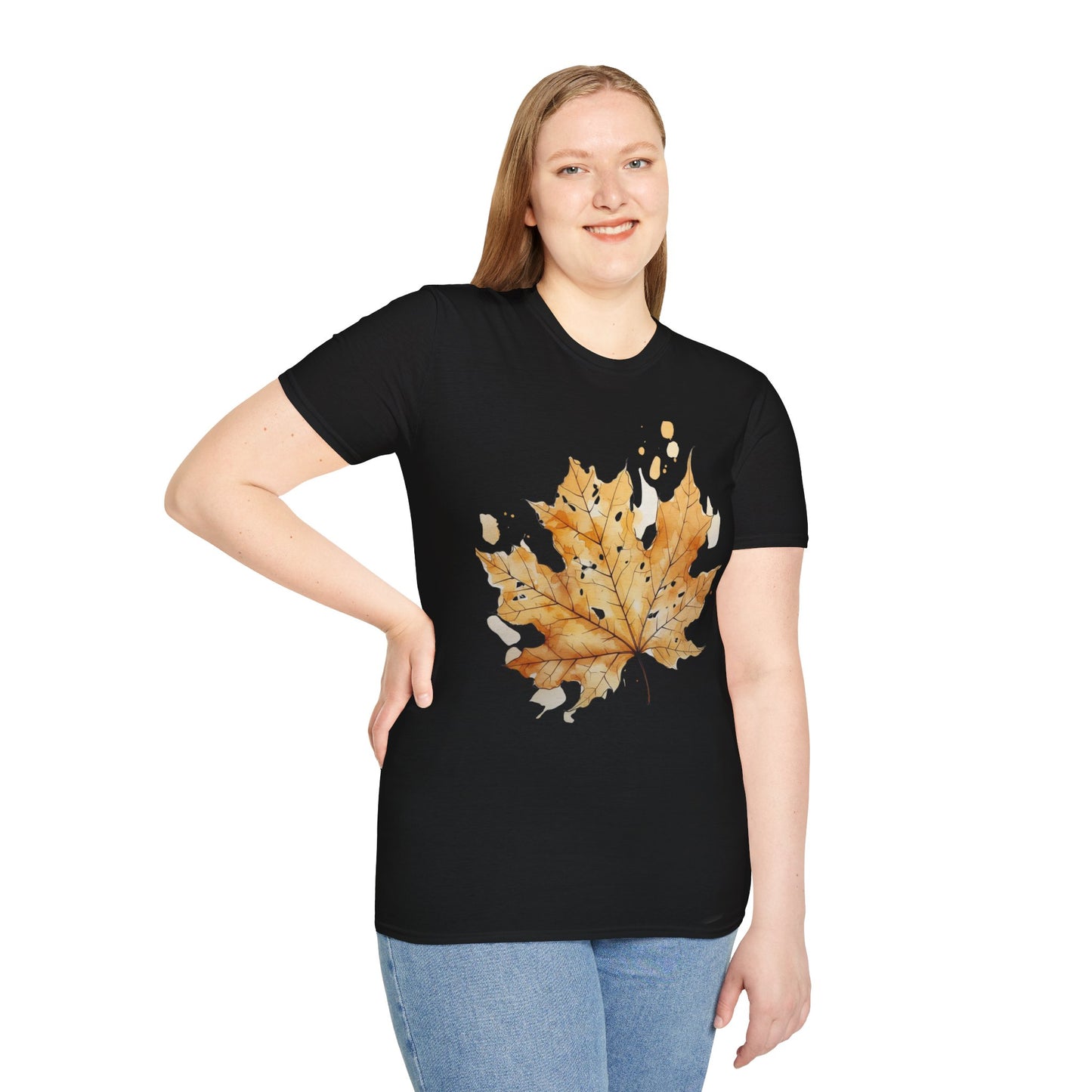 Autumn Leaf Unisex Softstyle T-Shirt - Cozy Fall Vibe Tee