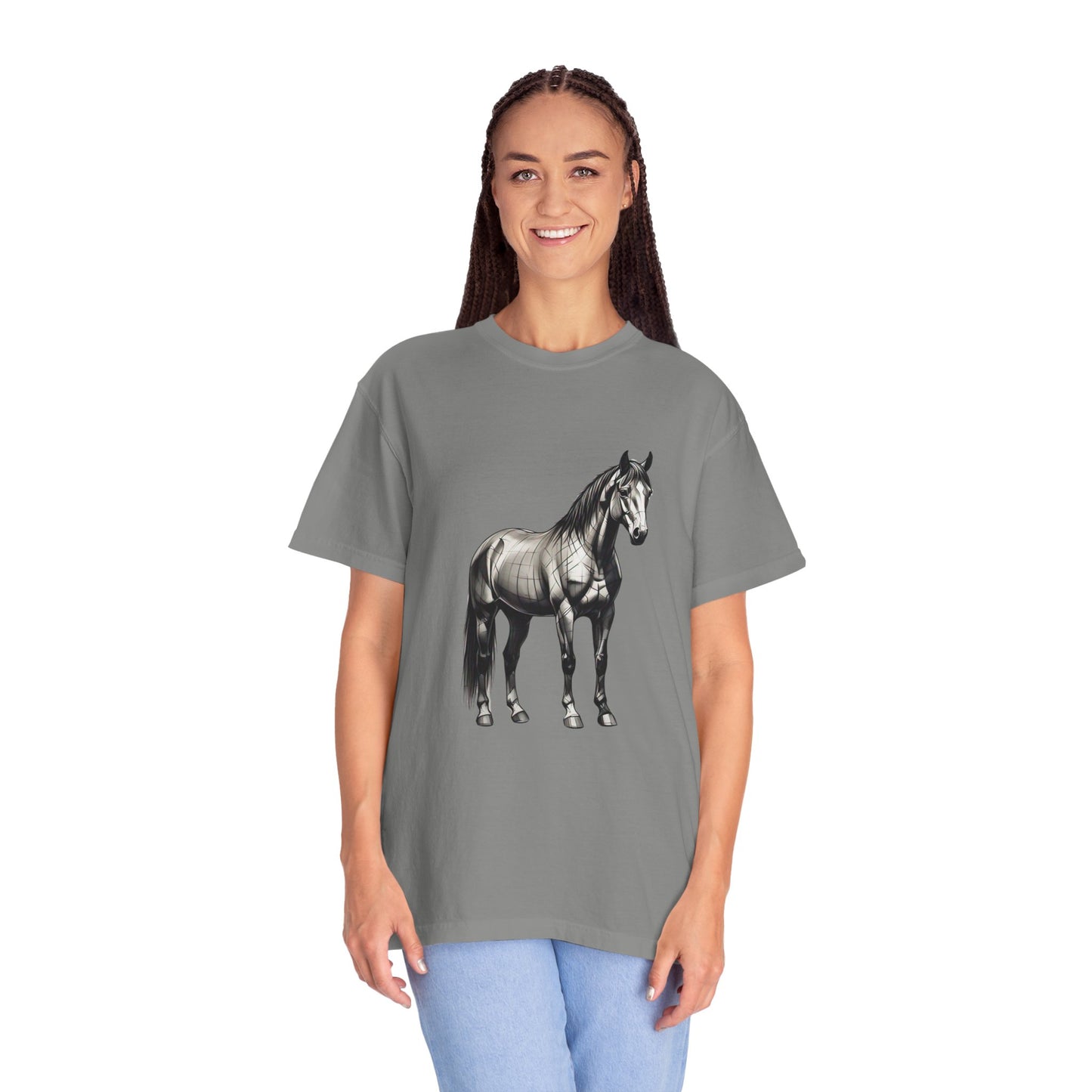 Equestrian Vibe Unisex Garment-Dyed T-Shirt - Horse Design