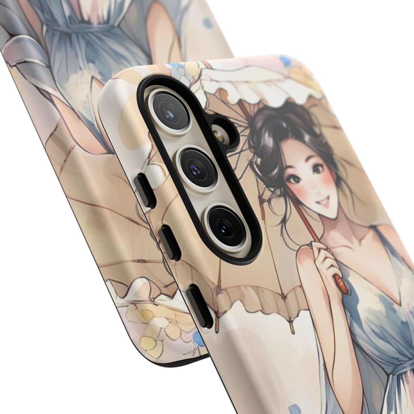 Elegant Floral Phone Case with Umbrella Design