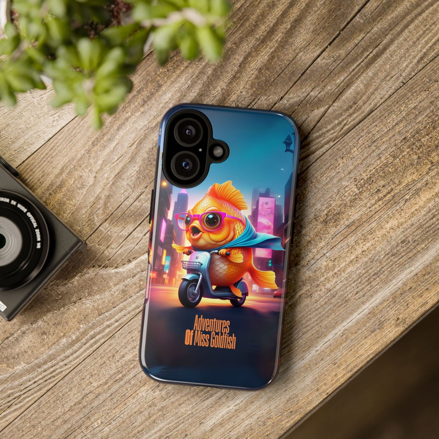 Adventures of Miss Goldfish Phone Case - Fun & Colorful Tough Cover for Fish Lovers