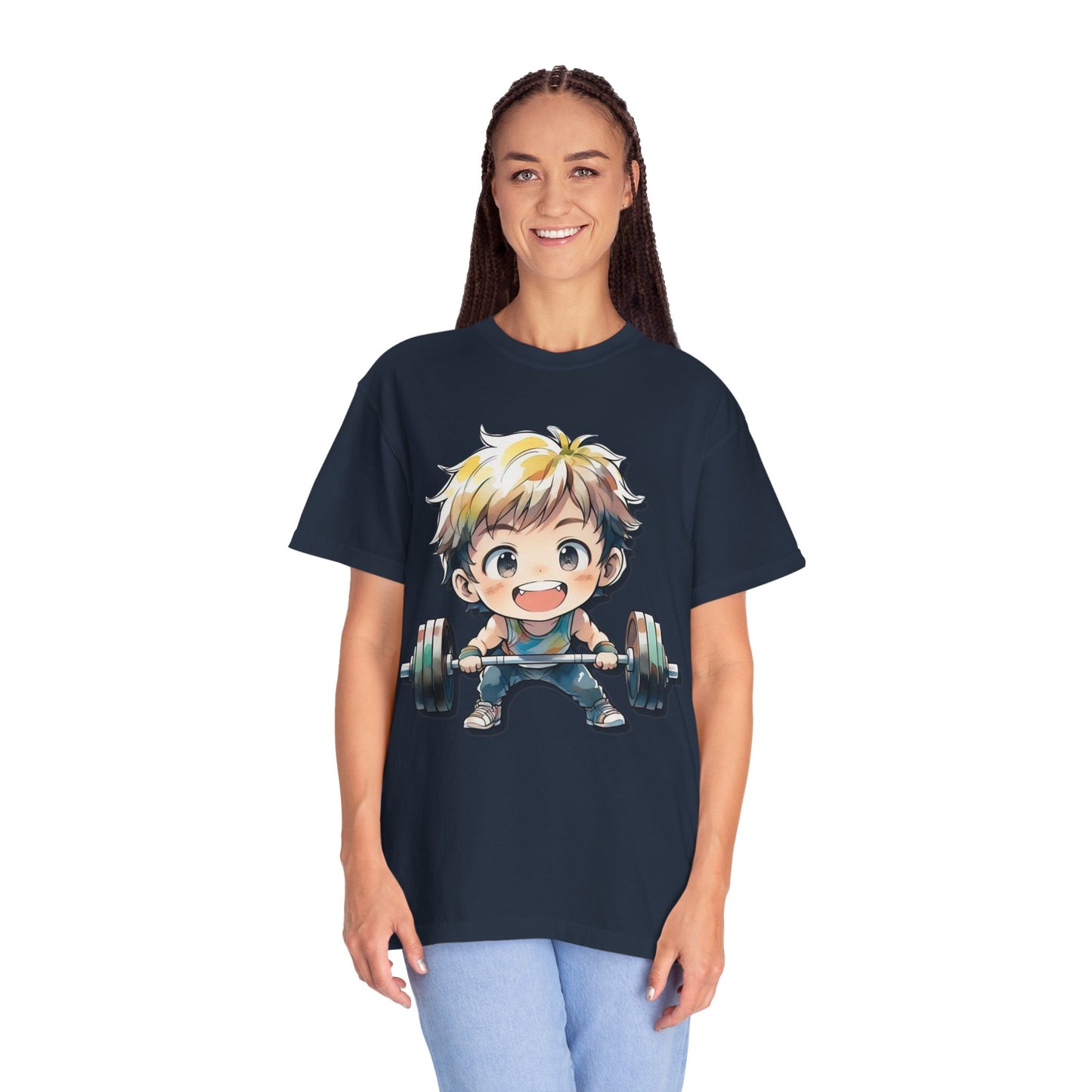 Cute Cartoon Weightlifter Unisex T-shirt - Perfect for Fitness Lovers
