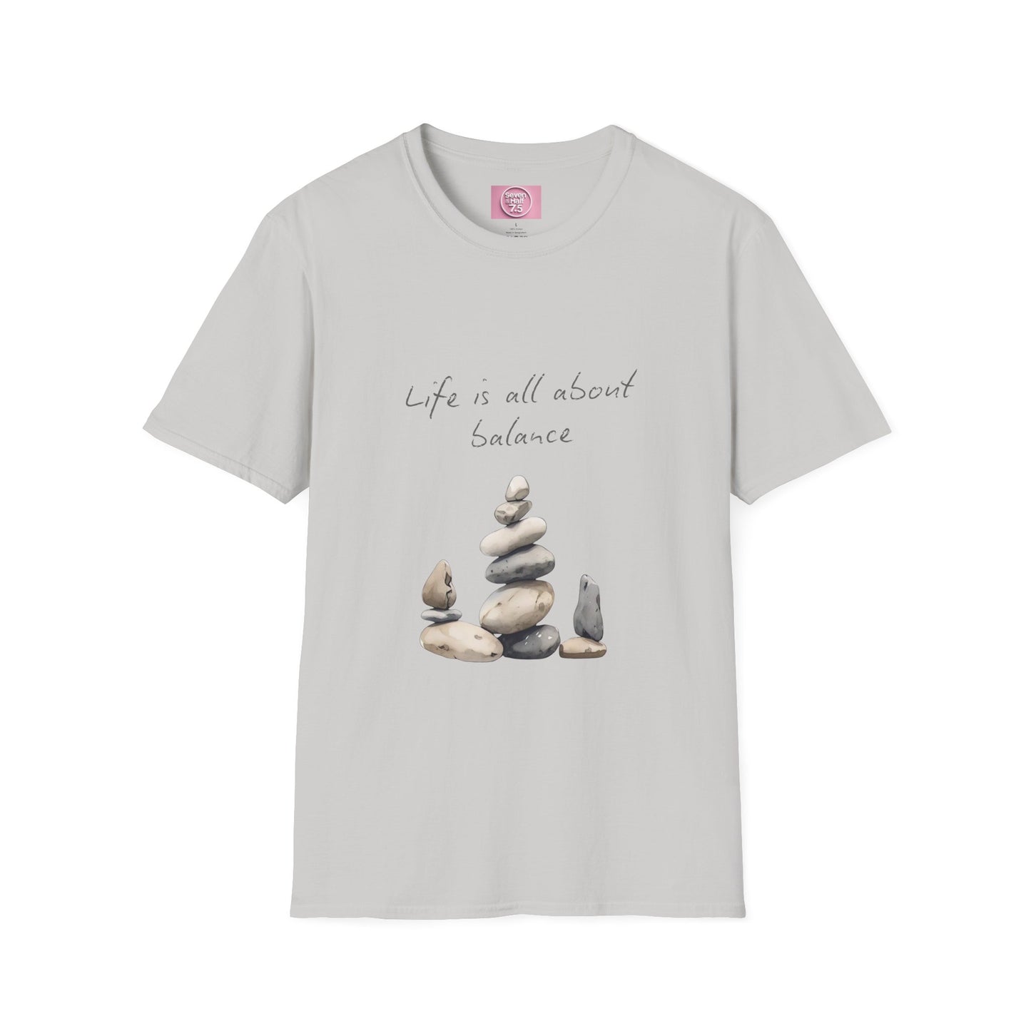 Unisex Softstyle T-Shirt - "Life is all about Balance" Design - Perfect for Mindfulness and Relaxation