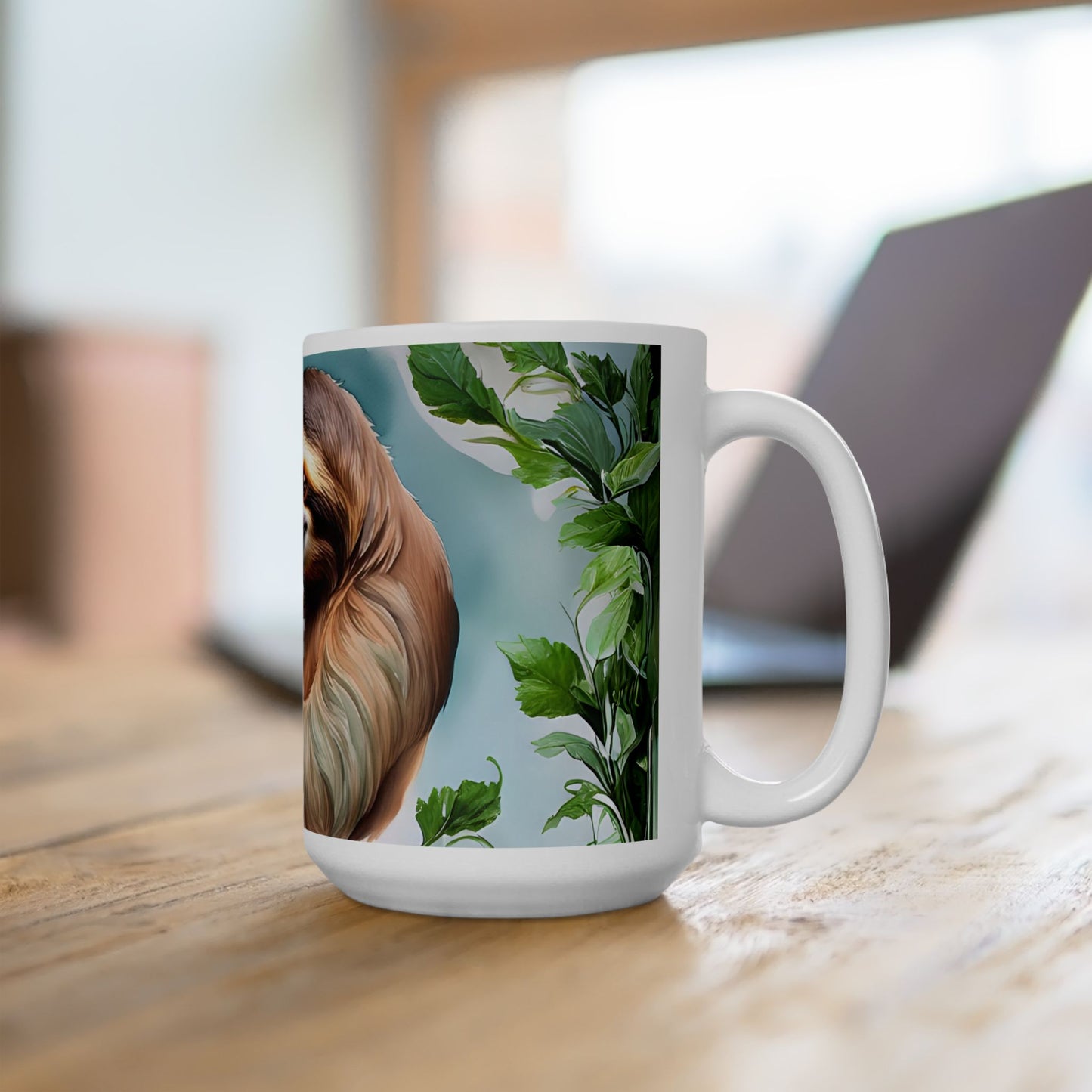 Sloth Love Ceramic Mug - Cute Avocado Design, Perfect Gift for Nature Lovers