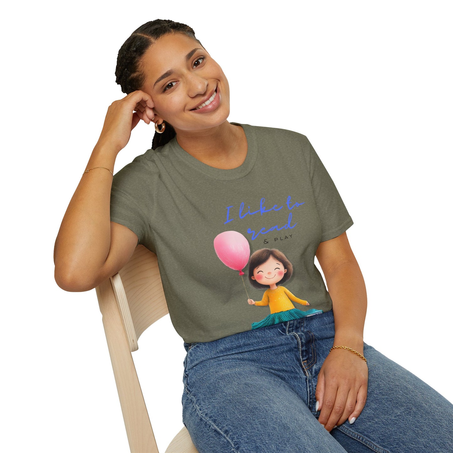Women's Fun T-Shirt - "I Like to Read & Play"
