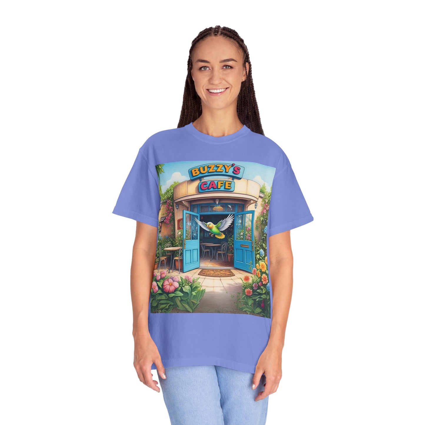 Buzzy's Cafe Unisex Garment-Dyed T-Shirt - Vibrant Summer Vibes