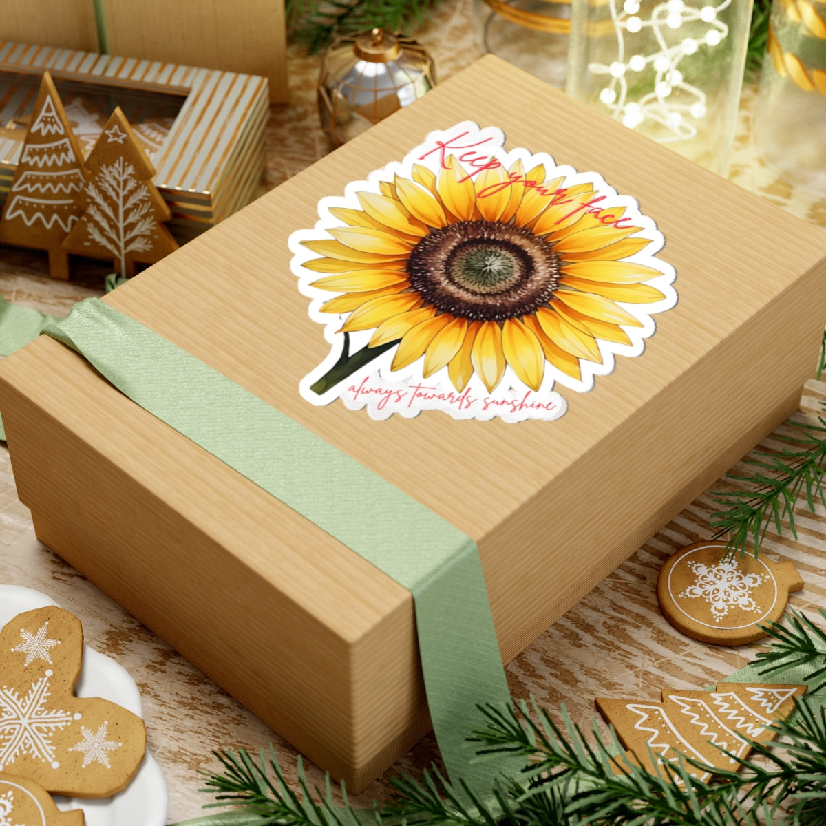 Keep Your Face Sunflower Kiss-Cut Stickers - Bright and Cheerful Décor