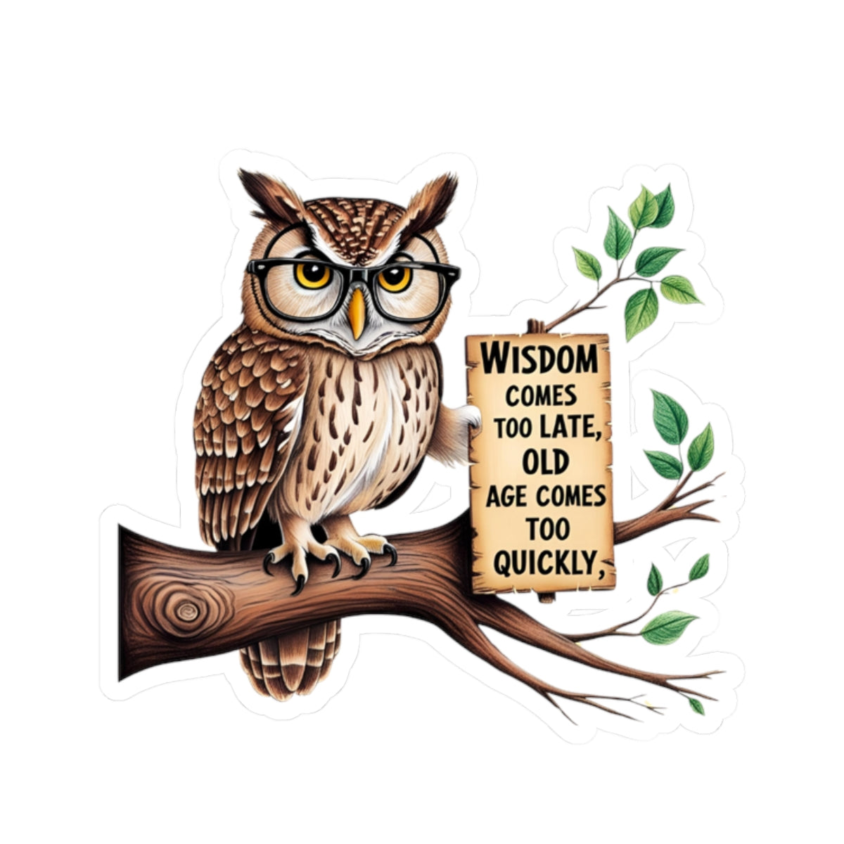 Wise Owl Kiss-Cut Stickers - Perfect for Gifts & Decor